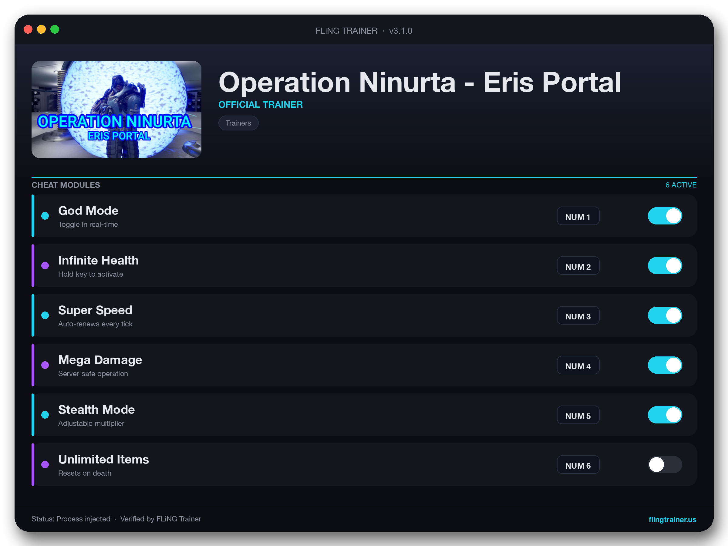 Operation Ninurta - Eris Portal Trainer interface