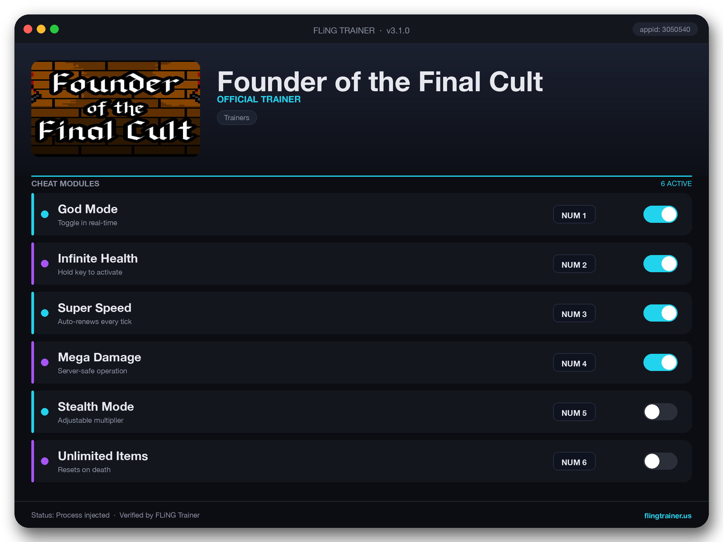 Founder of the Final Cult Trainer interface