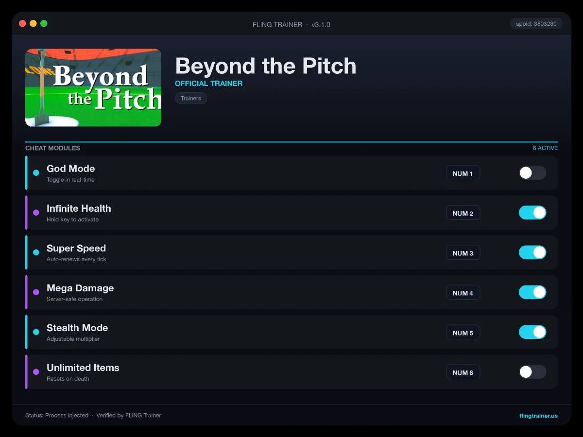 Beyond the Pitch Trainer interface