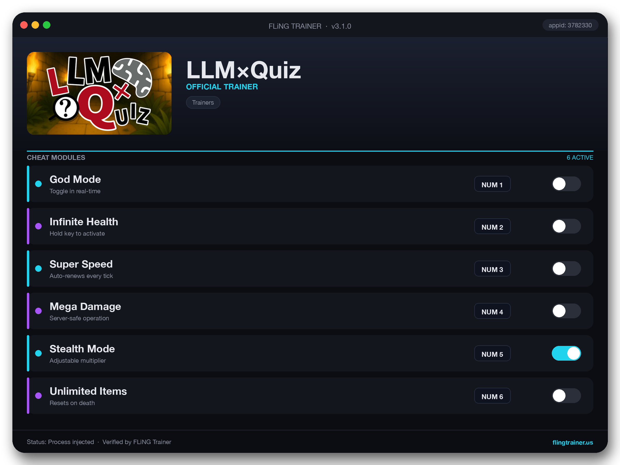LLM×Quiz Trainer interface