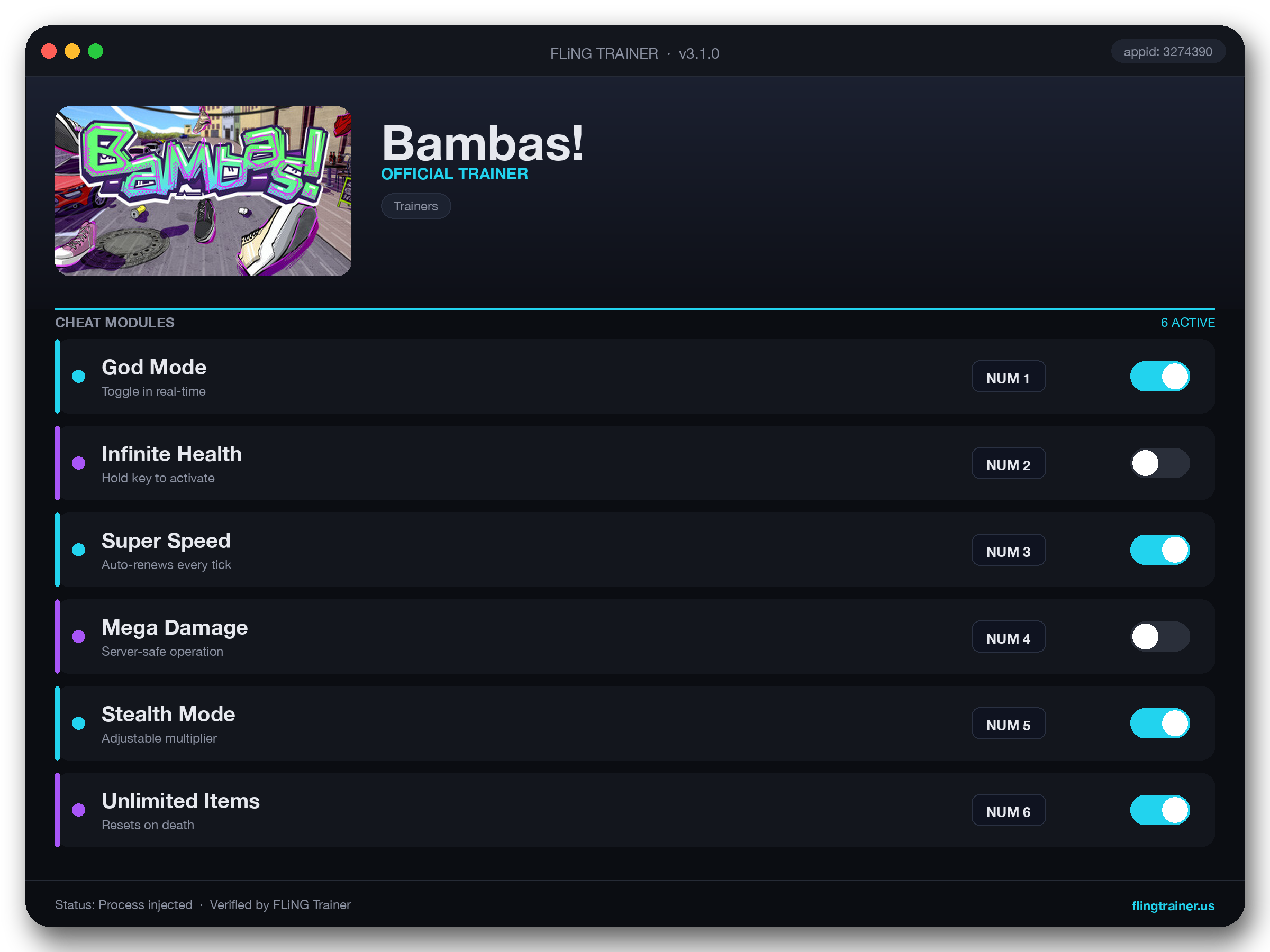 Bambas! Trainer interface