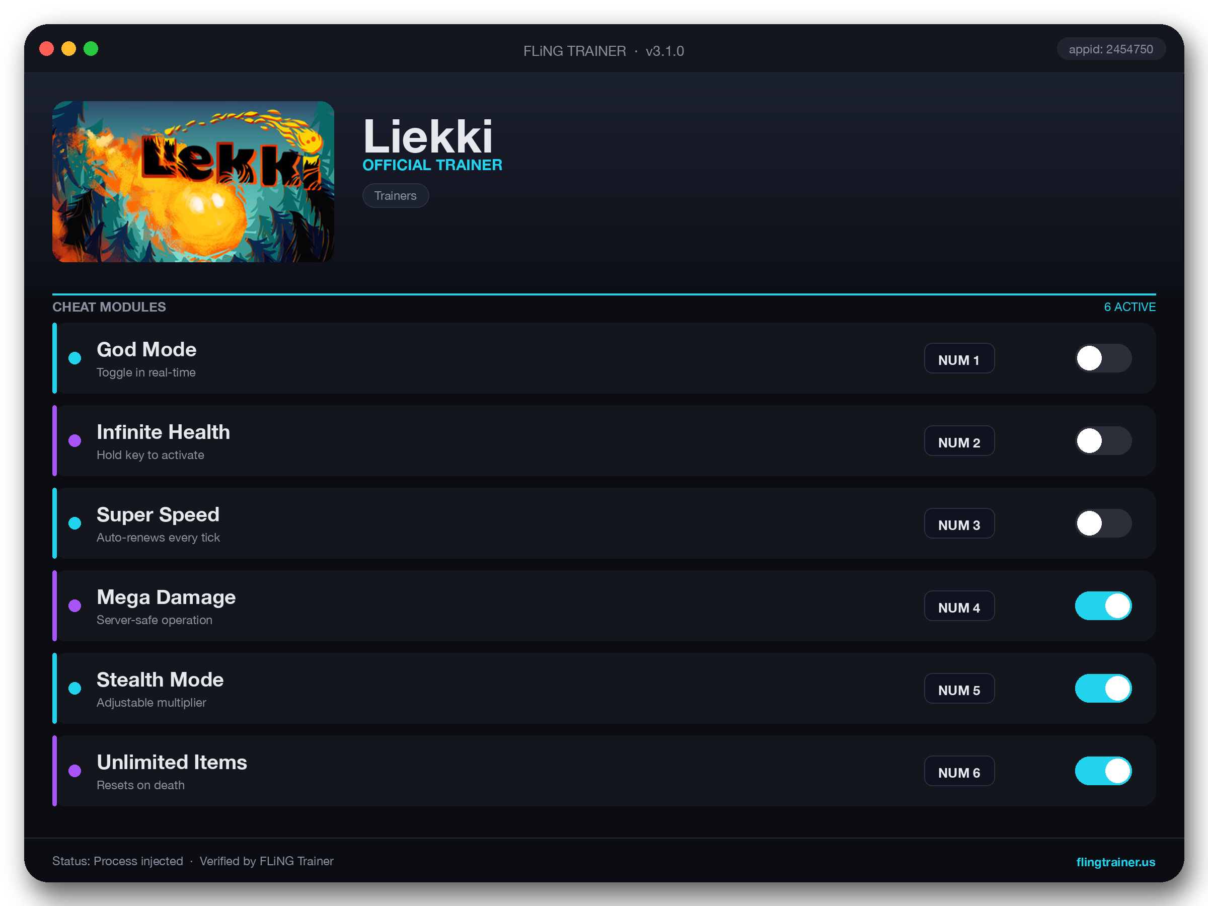 Liekki Trainer interface