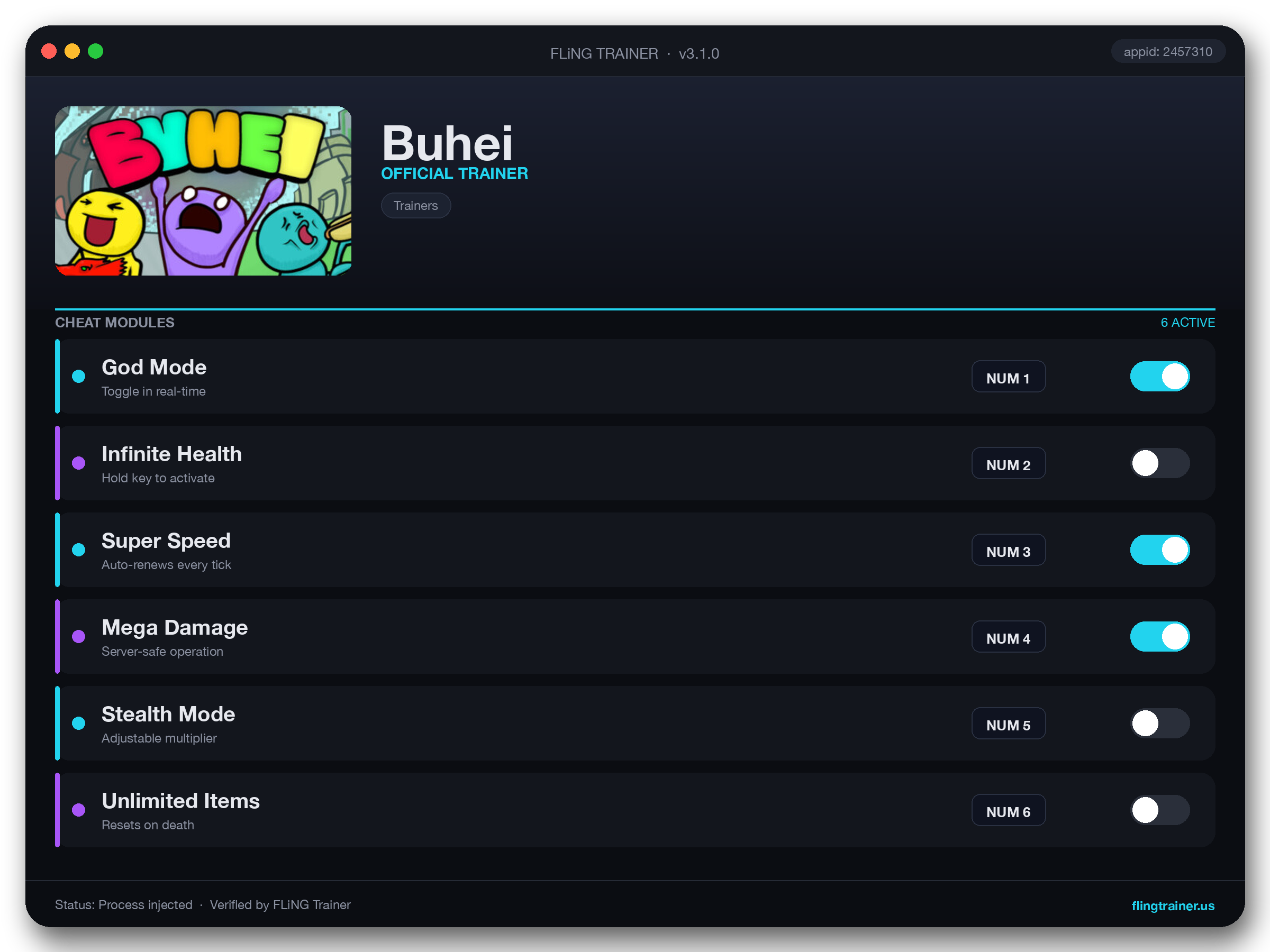 Buhei Trainer interface