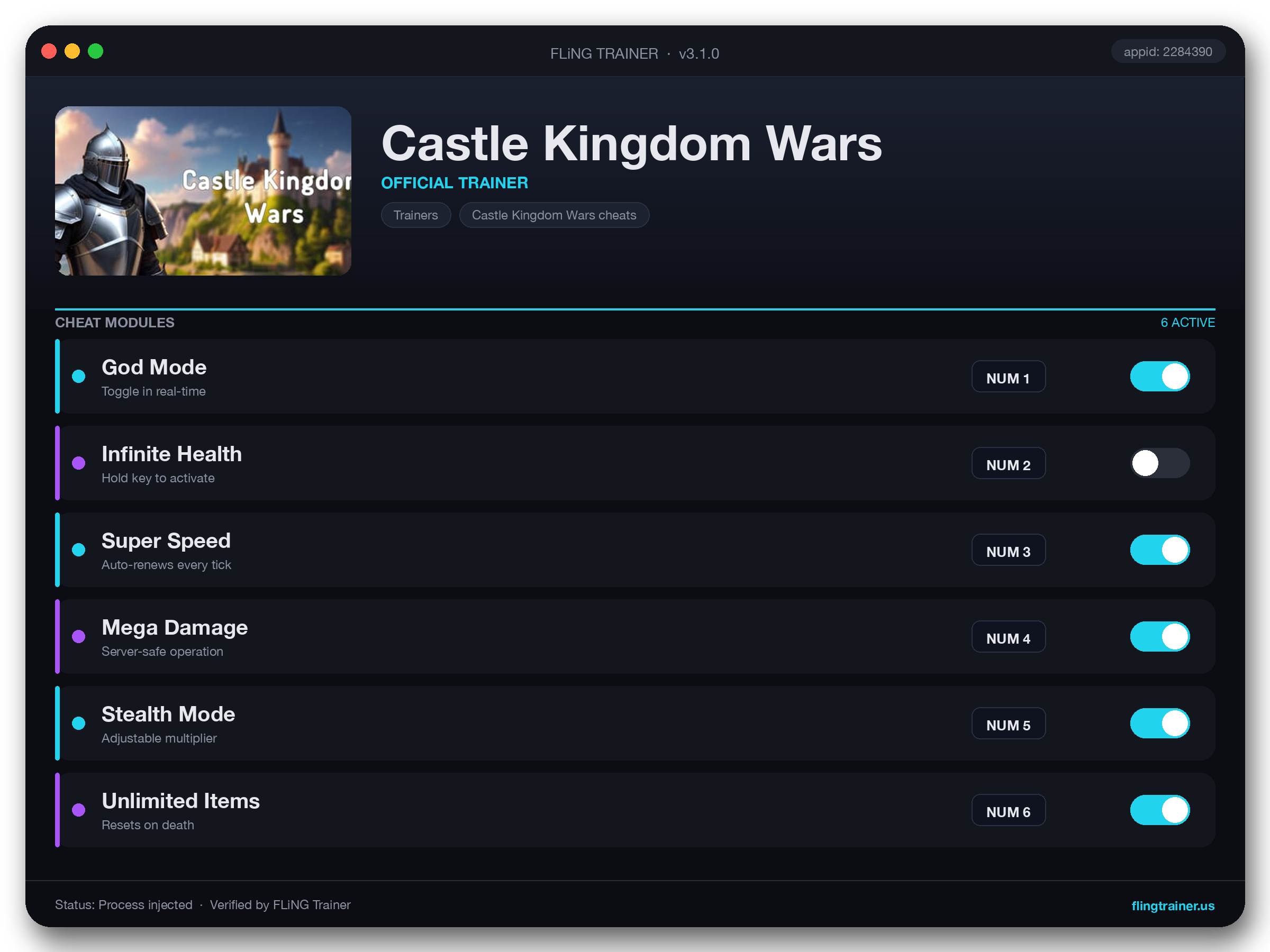 Castle Kingdom Wars Trainer interface