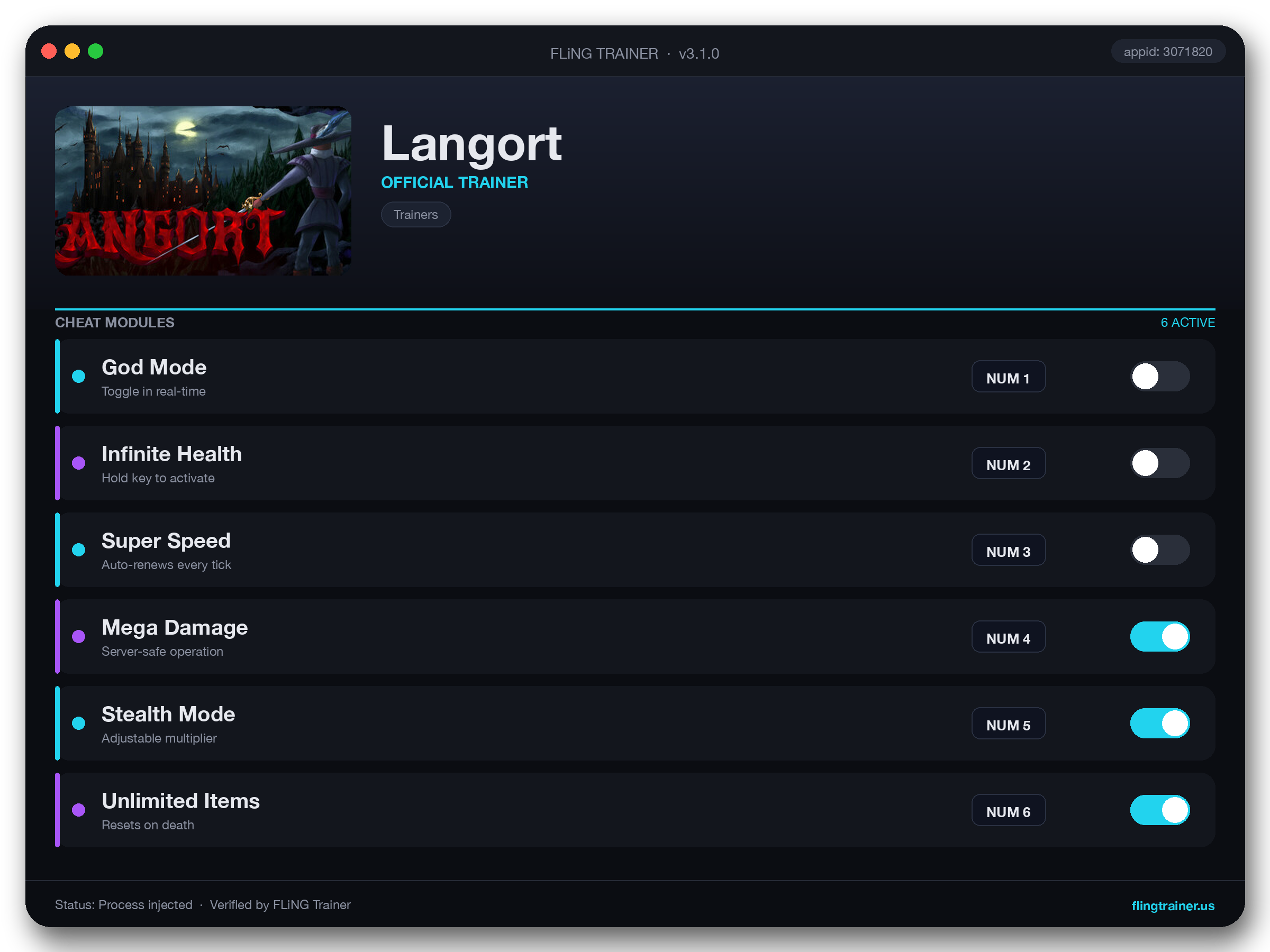 Langort Trainer interface