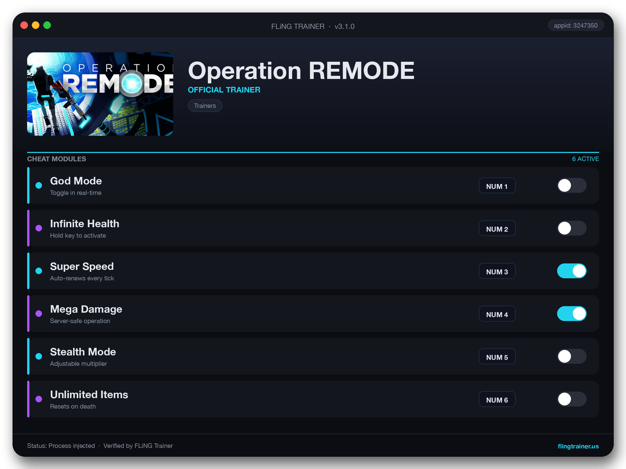 Operation REMODE Trainer interface