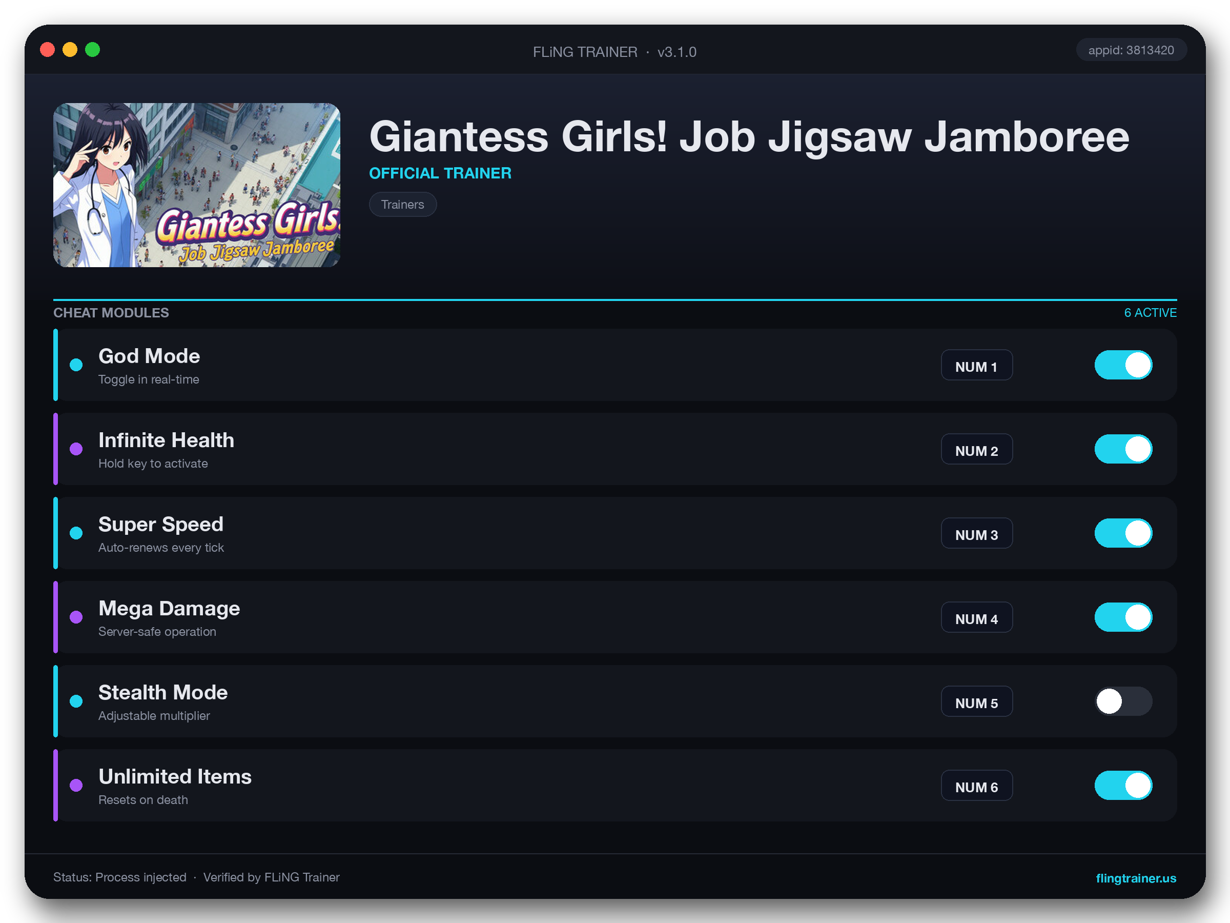 Giantess Girls! Job Jigsaw Jamboree Trainer interface