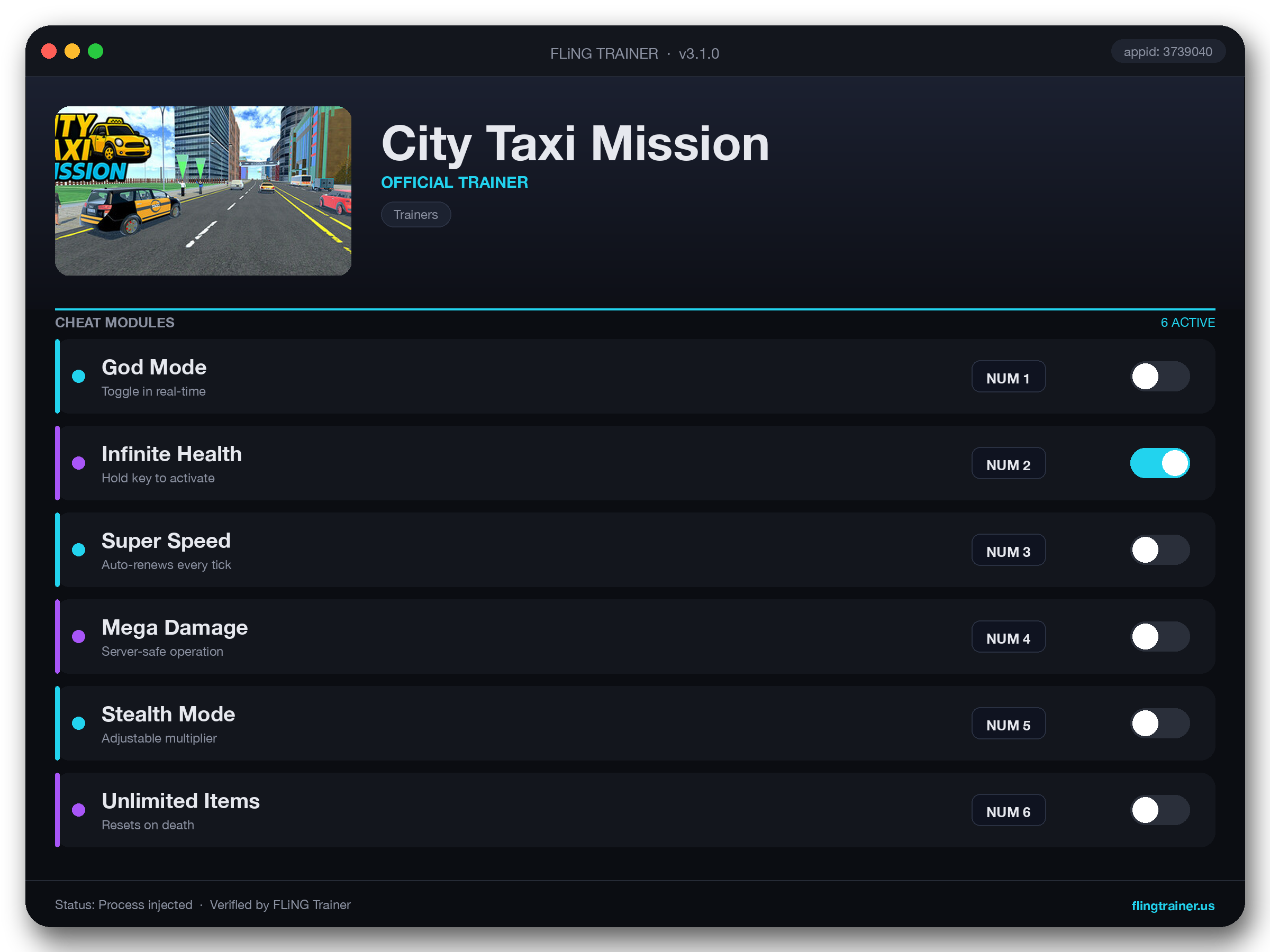 City Taxi Mission Trainer interface