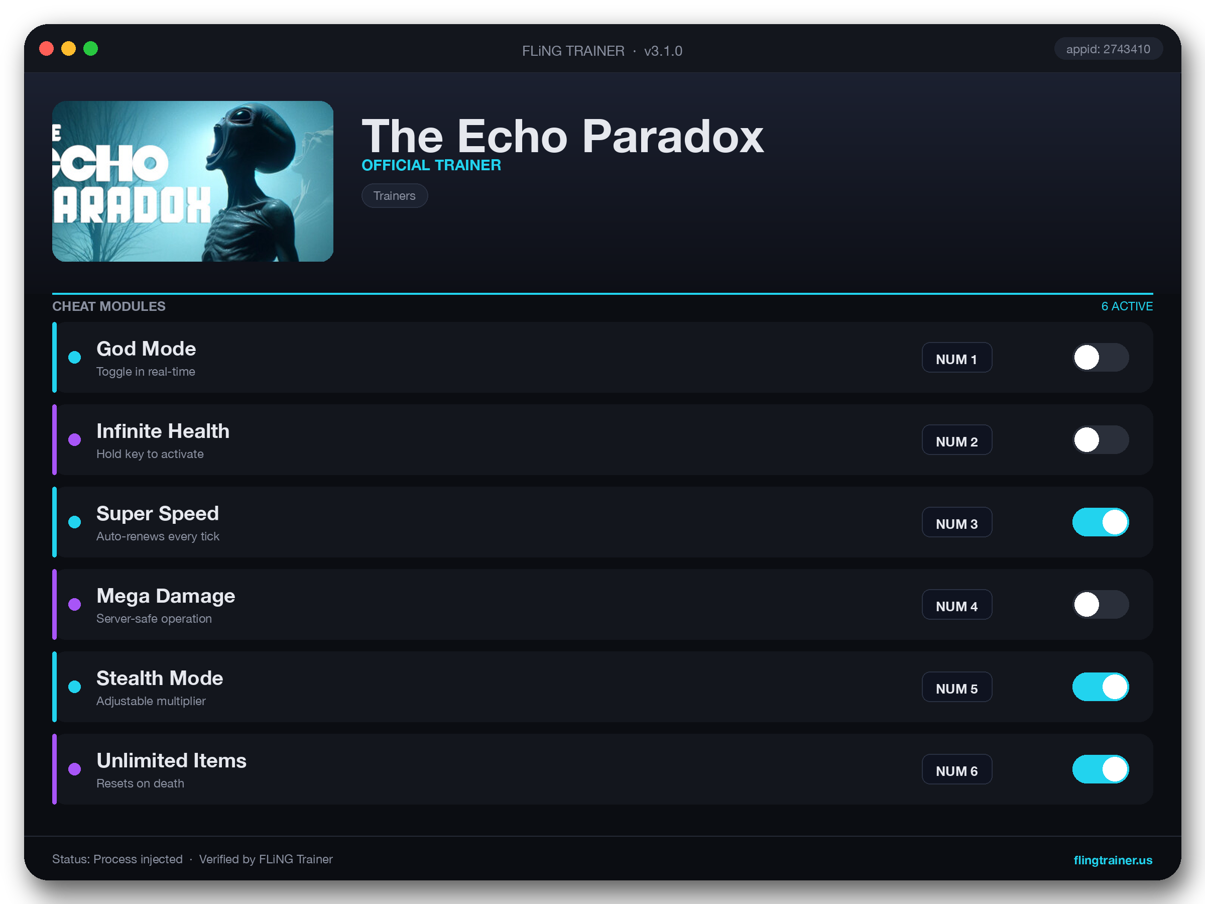 The Echo Paradox Trainer interface