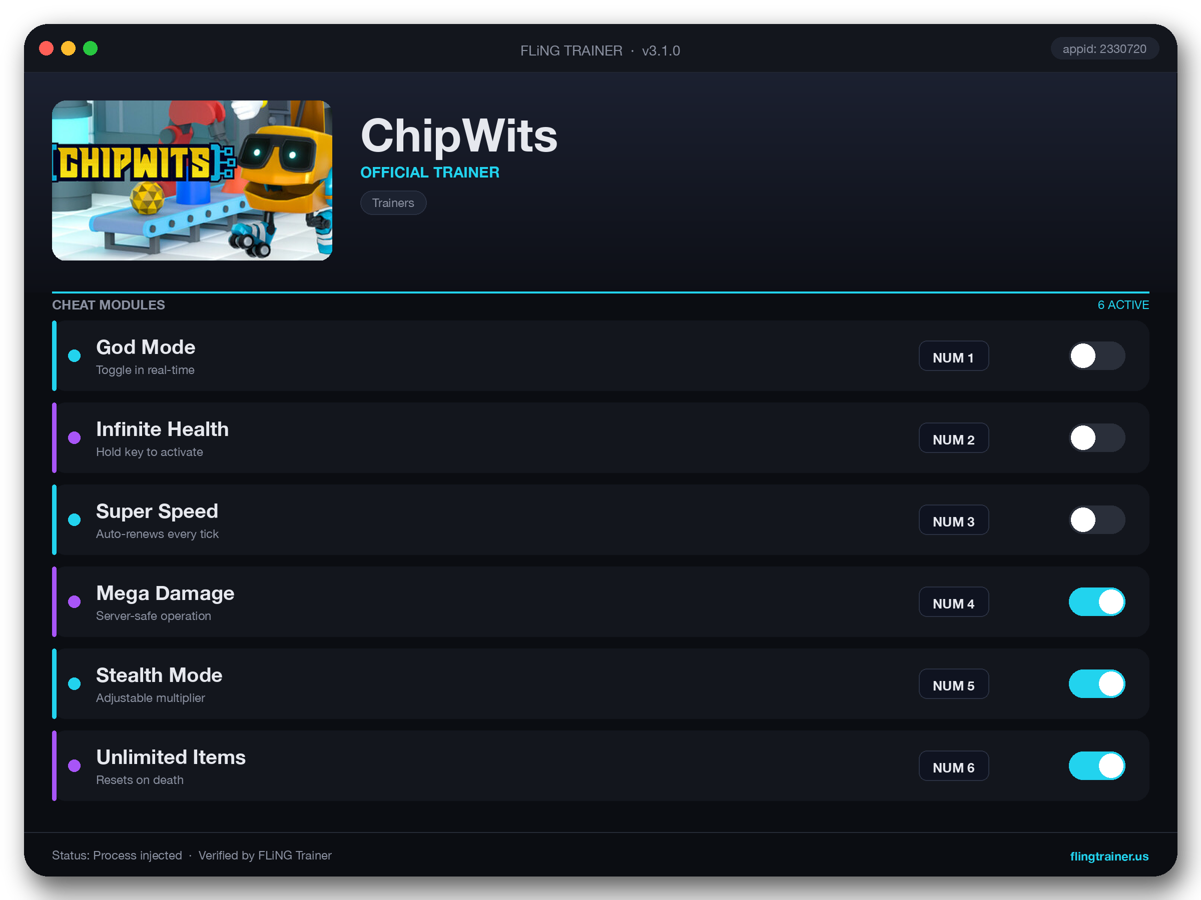 ChipWits Trainer interface