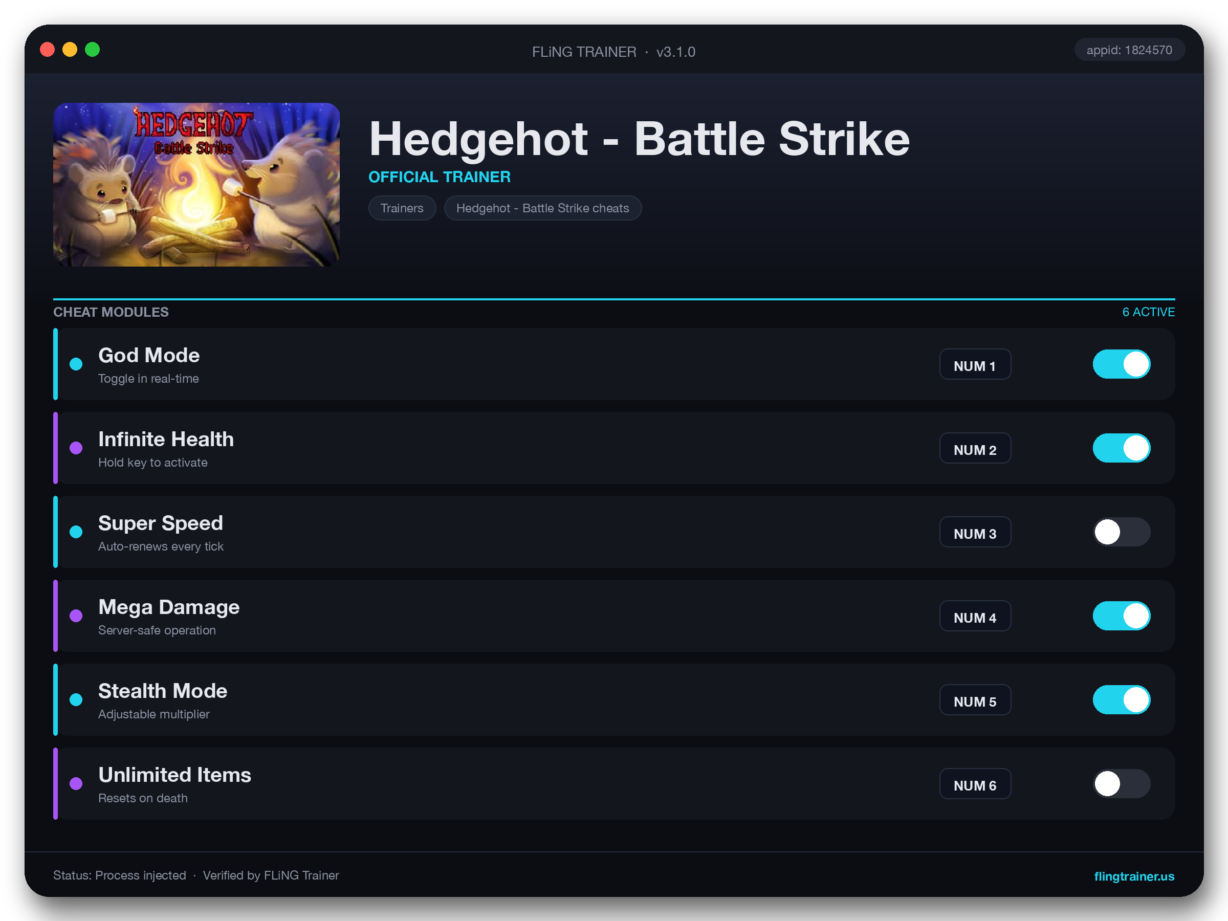 Hedgehot - Battle Strike Trainer interface