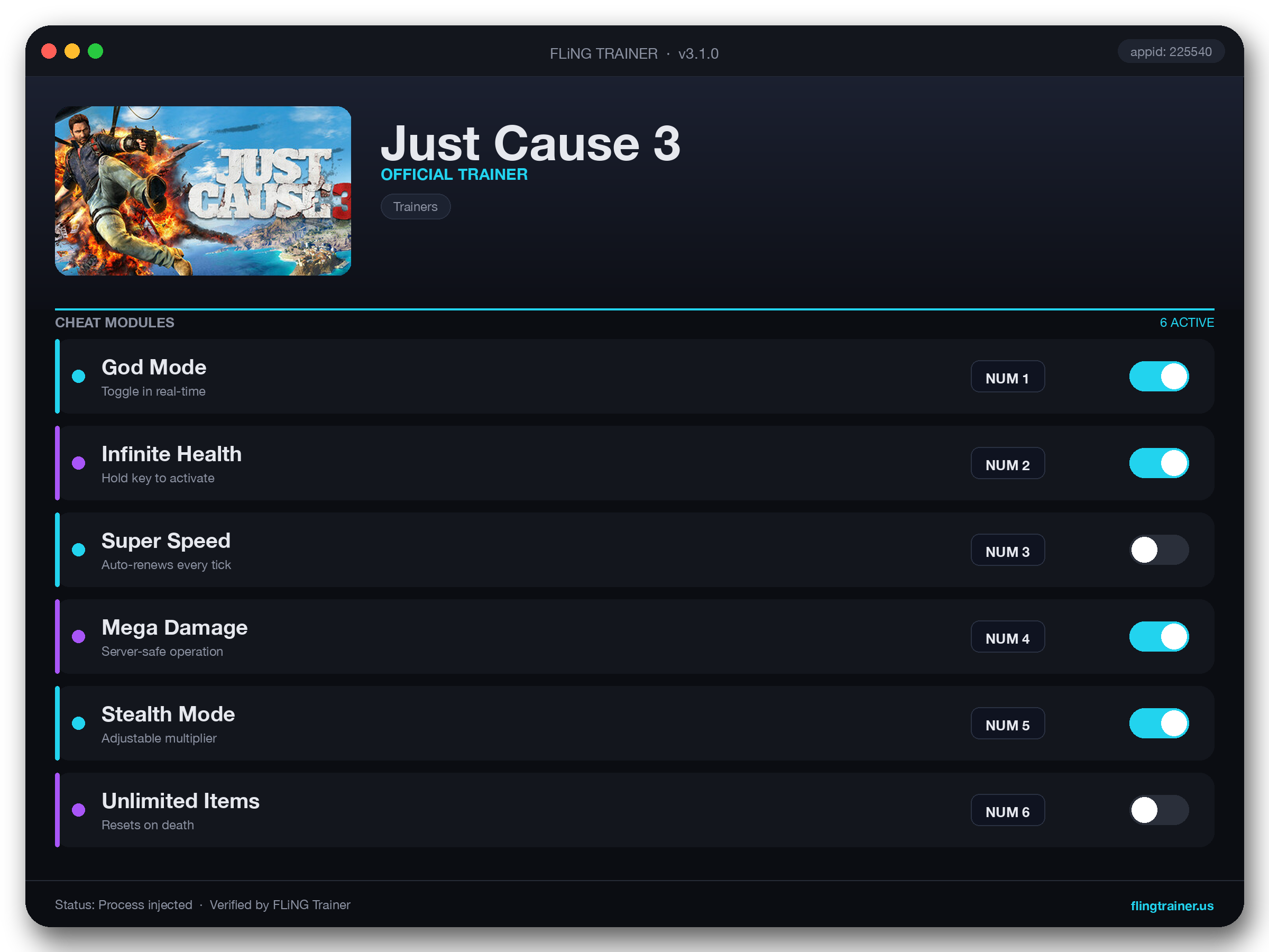Just Cause 3 Trainer interface