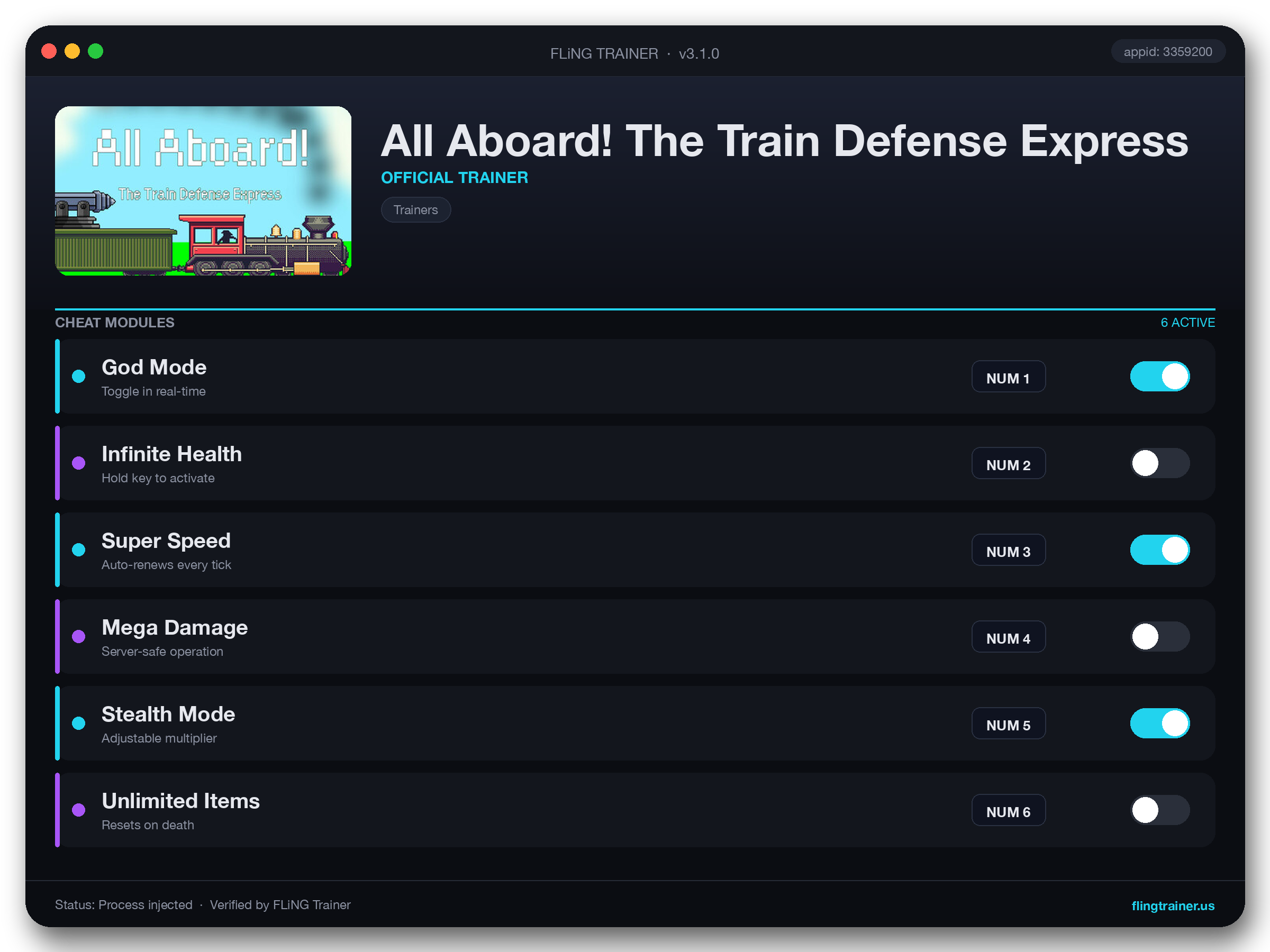 All Aboard! The Train Defense Express Trainer interface