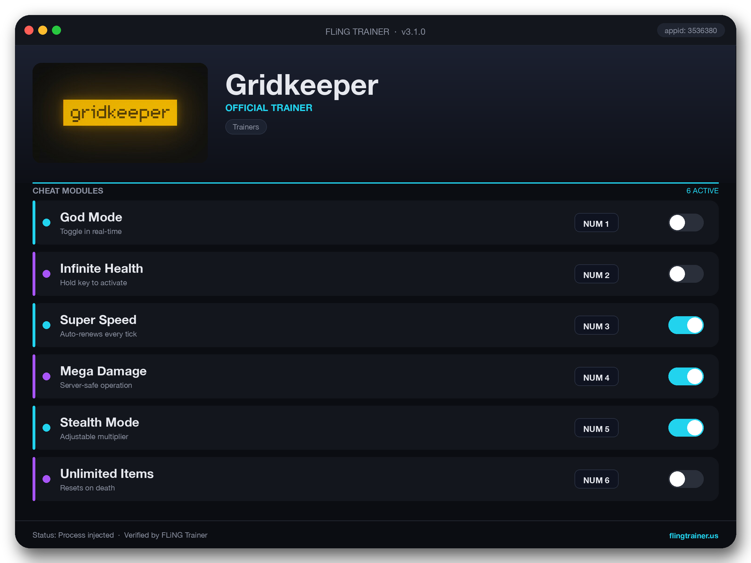 Gridkeeper Trainer interface