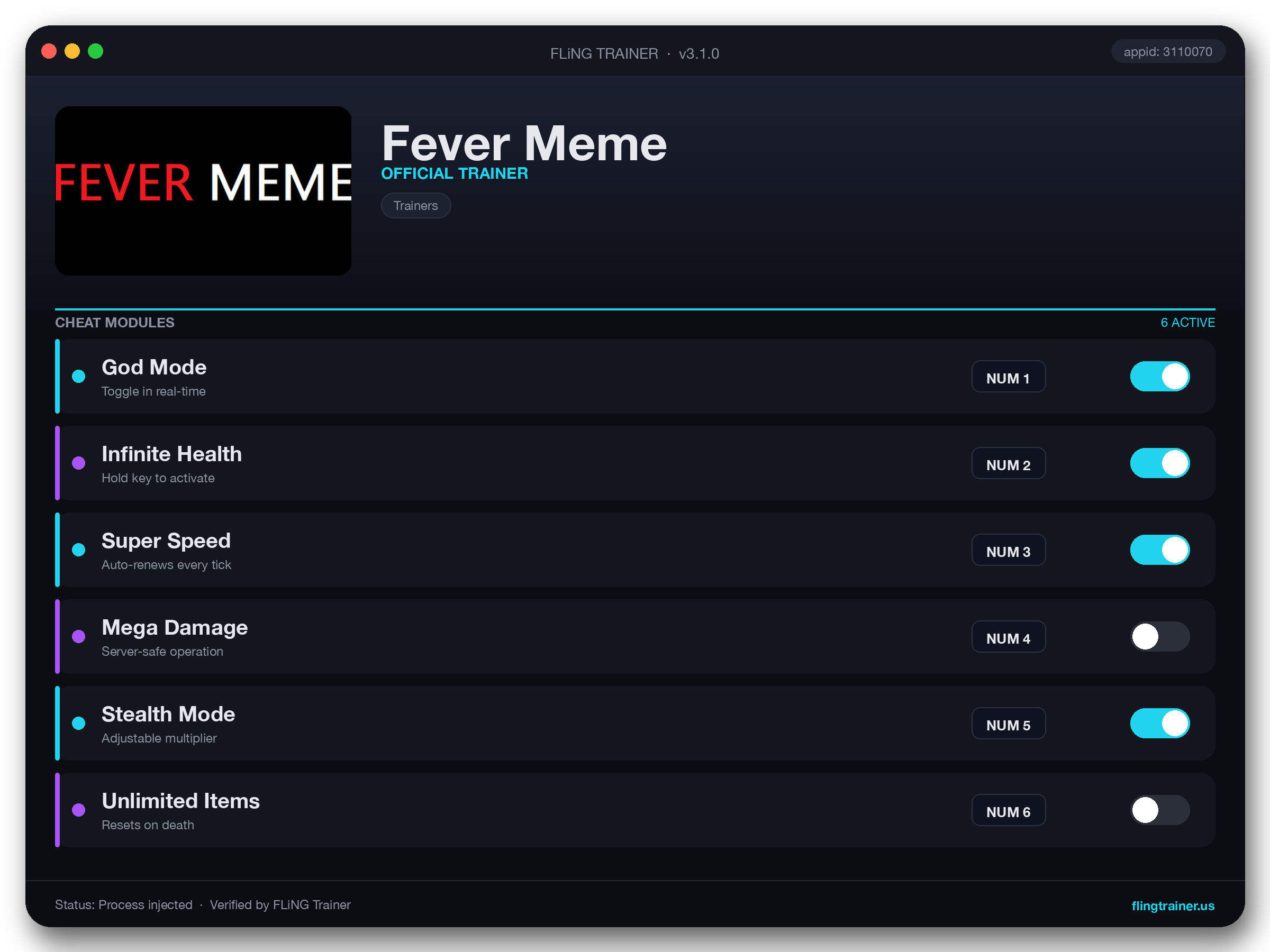 Fever Meme Trainer interface