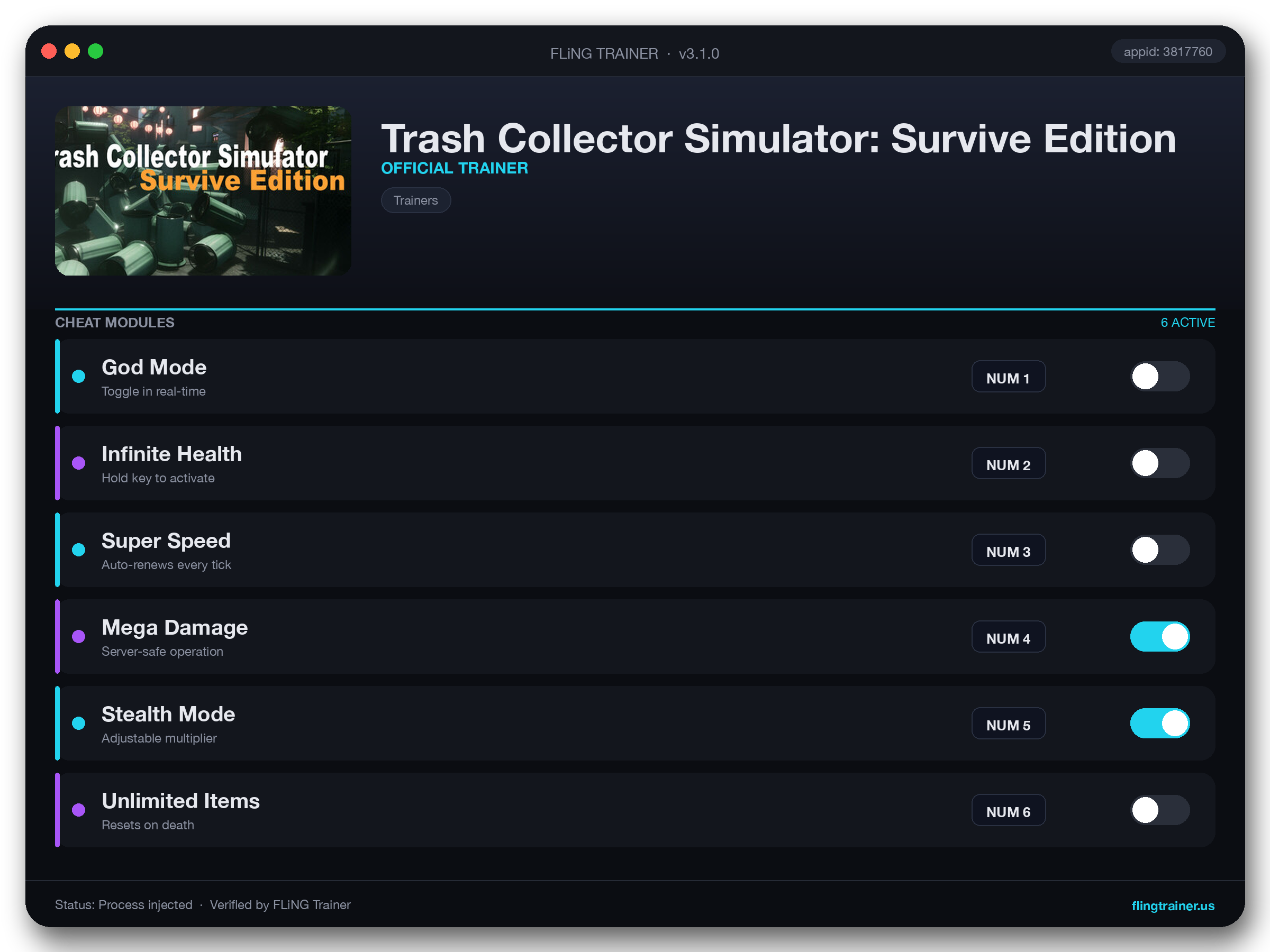 Trash Collector Simulator: Survive Edition Trainer interface