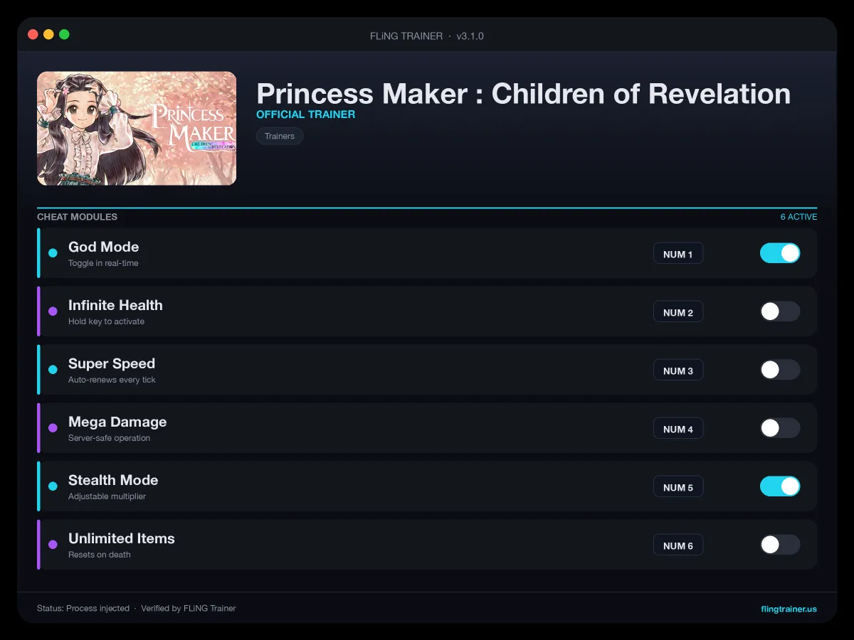 Princess Maker : Children of Revelation Trainer interface