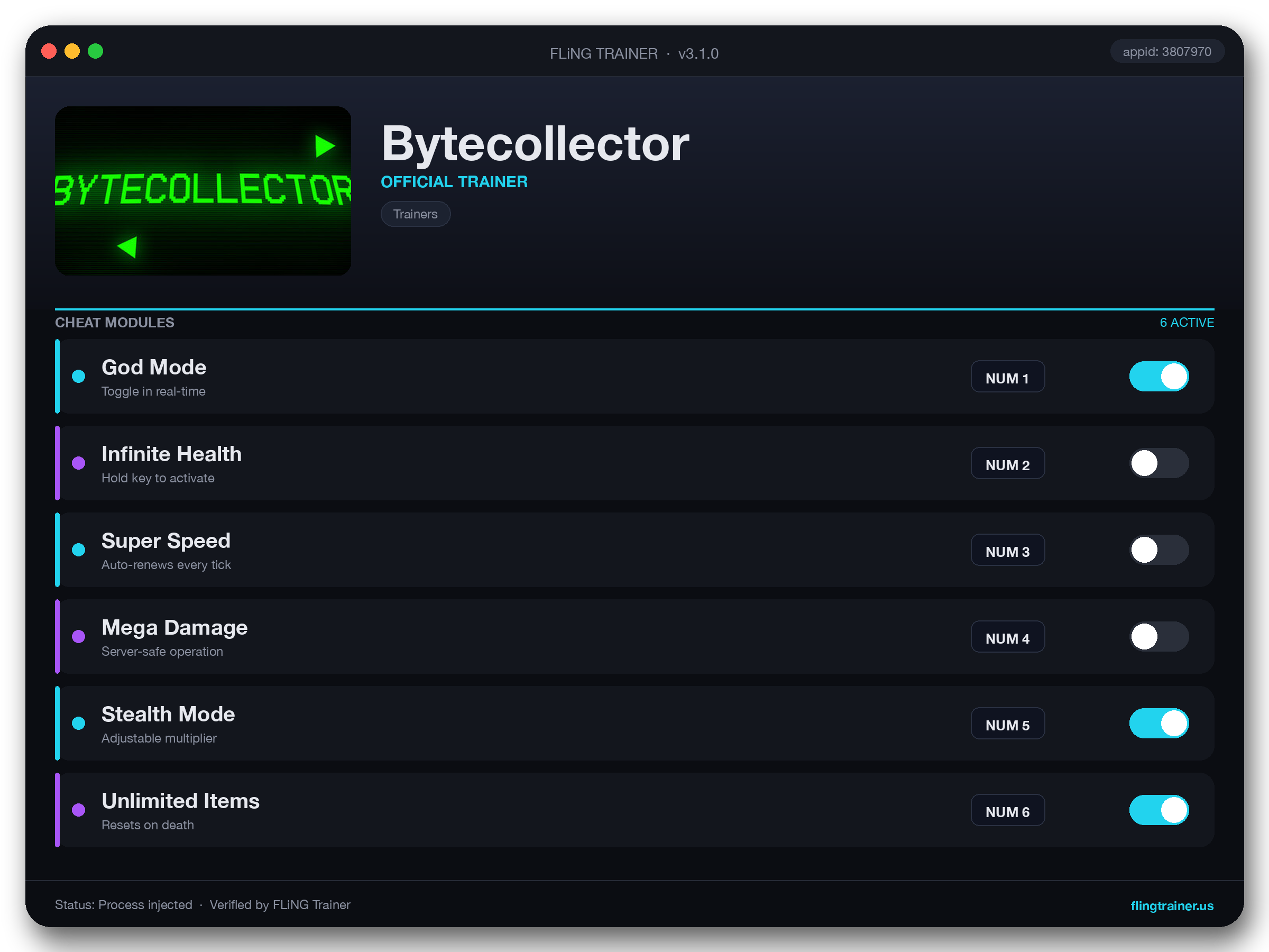 Bytecollector Trainer interface