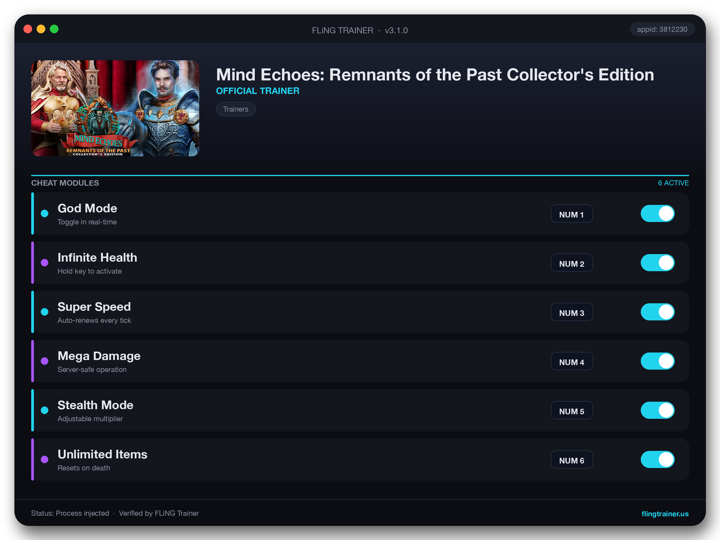 Mind Echoes: Remnants of the Past Collector's Edition Trainer interface