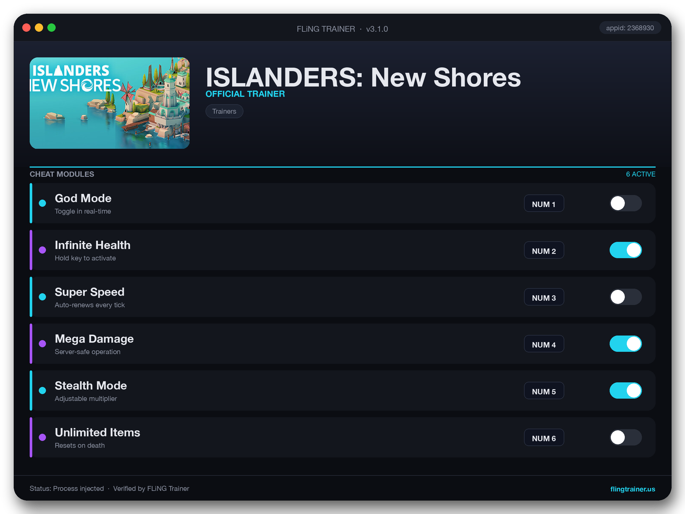 ISLANDERS: New Shores Trainer interface