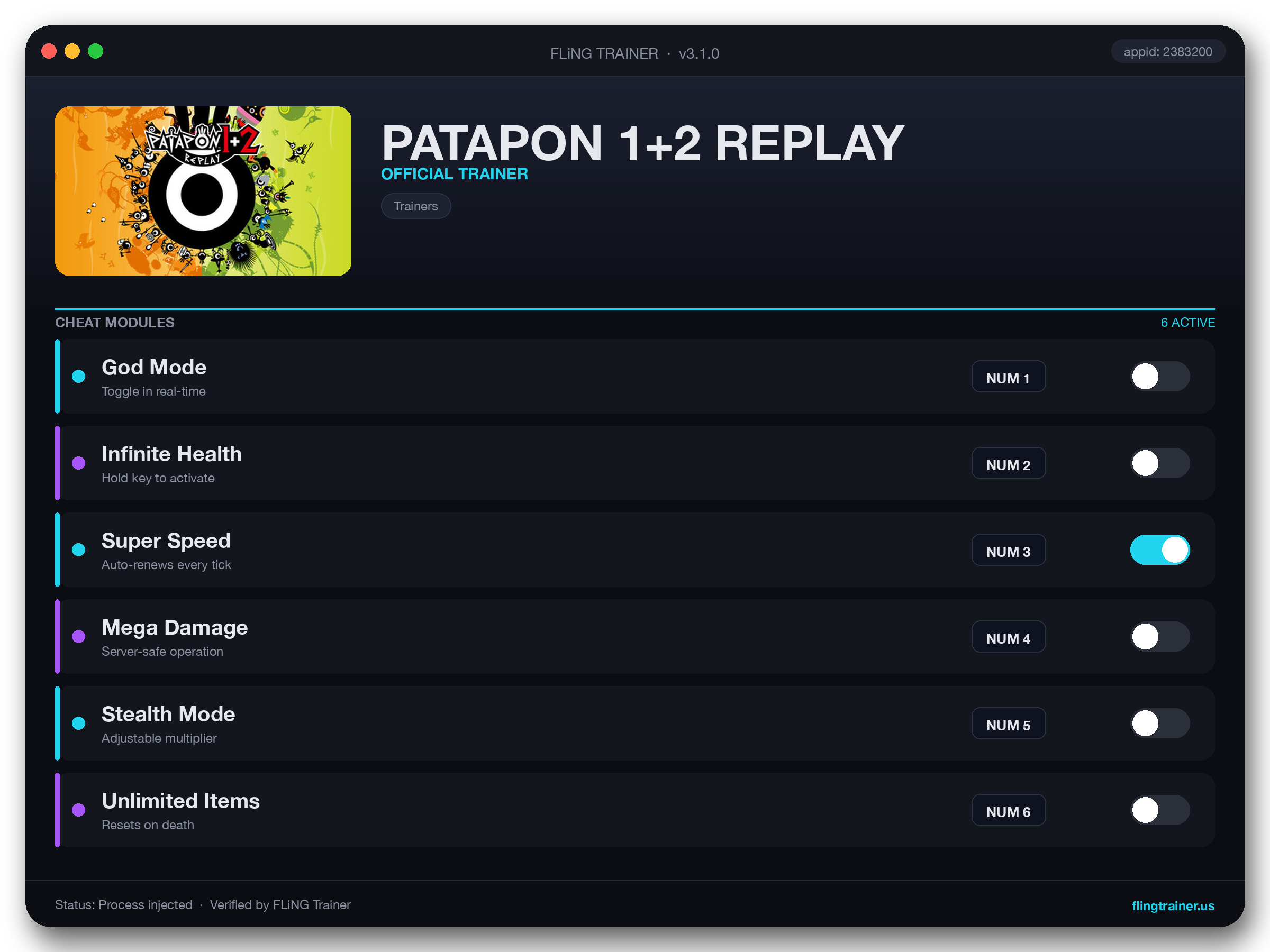 PATAPON 1+2 REPLAY Trainer interface