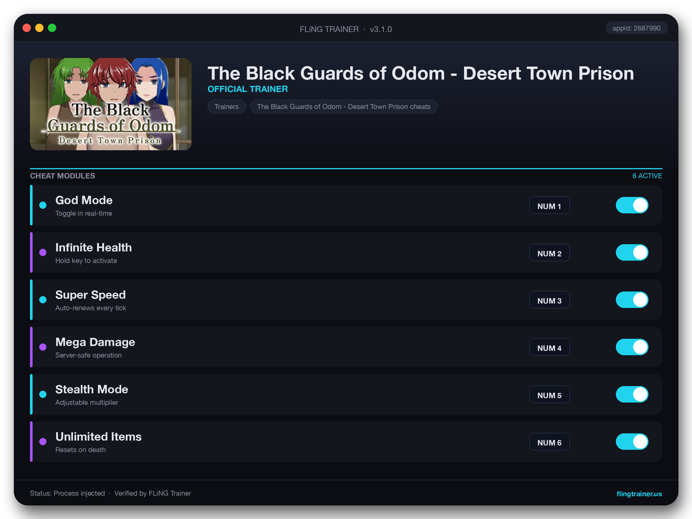 The Black Guards of Odom - Desert Town Prison Trainer interface