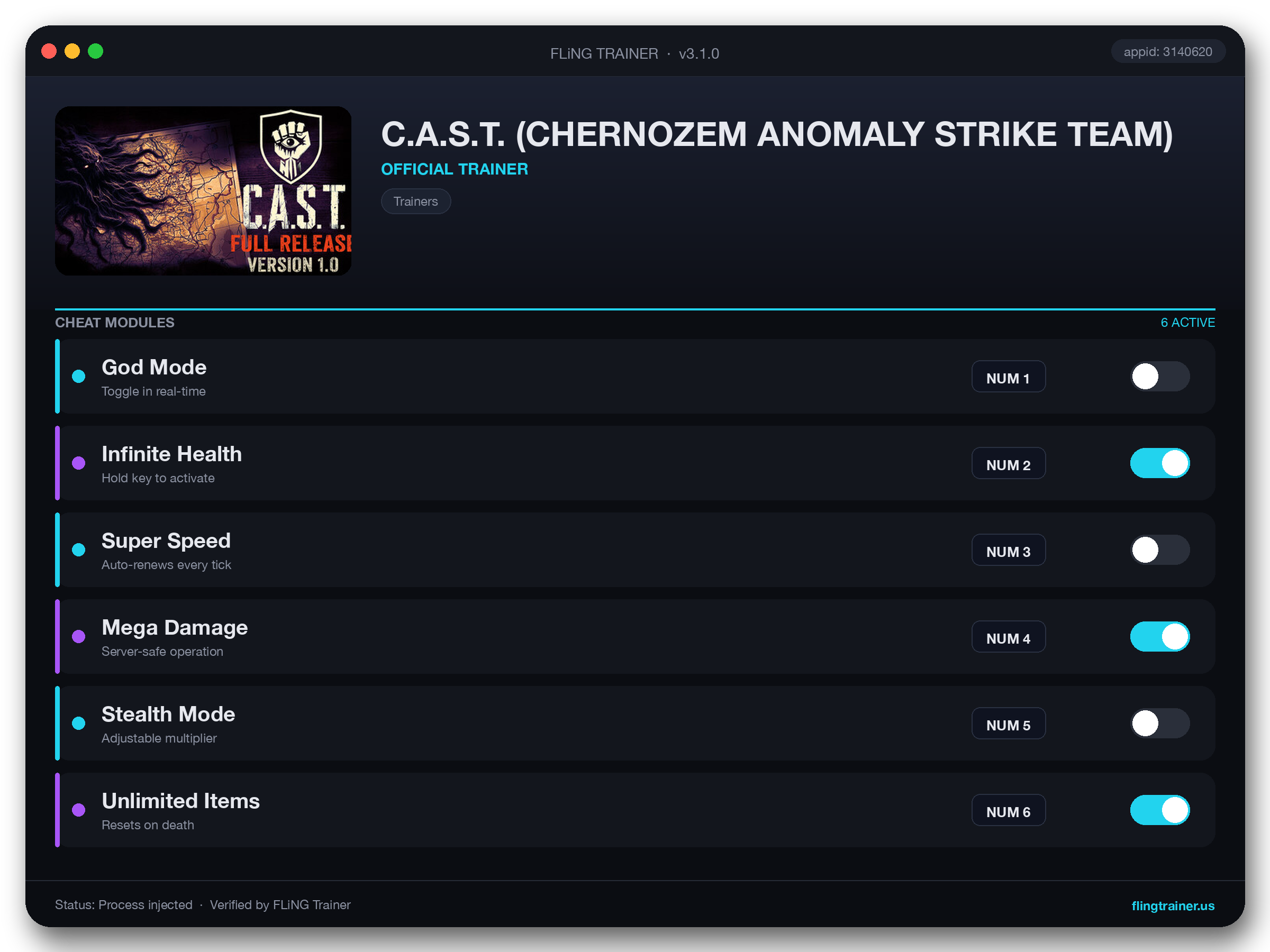 C.A.S.T. (CHERNOZEM ANOMALY STRIKE TEAM) Trainer interface