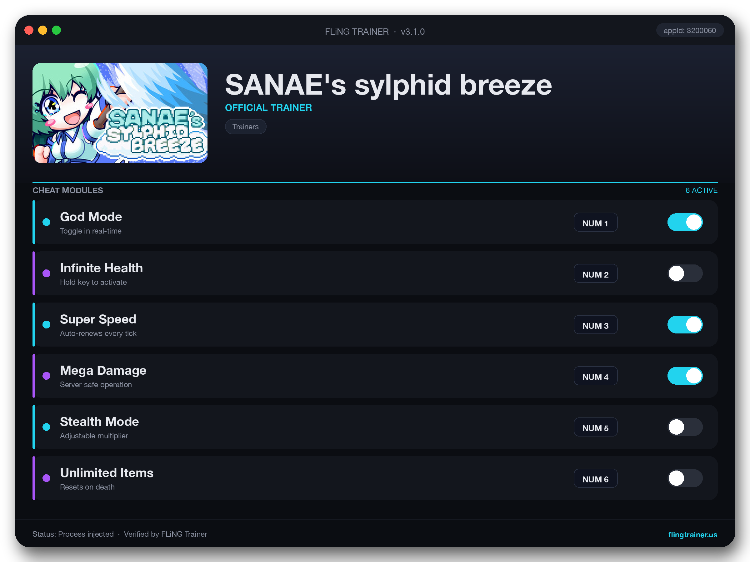 SANAE's sylphid breeze Trainer interface