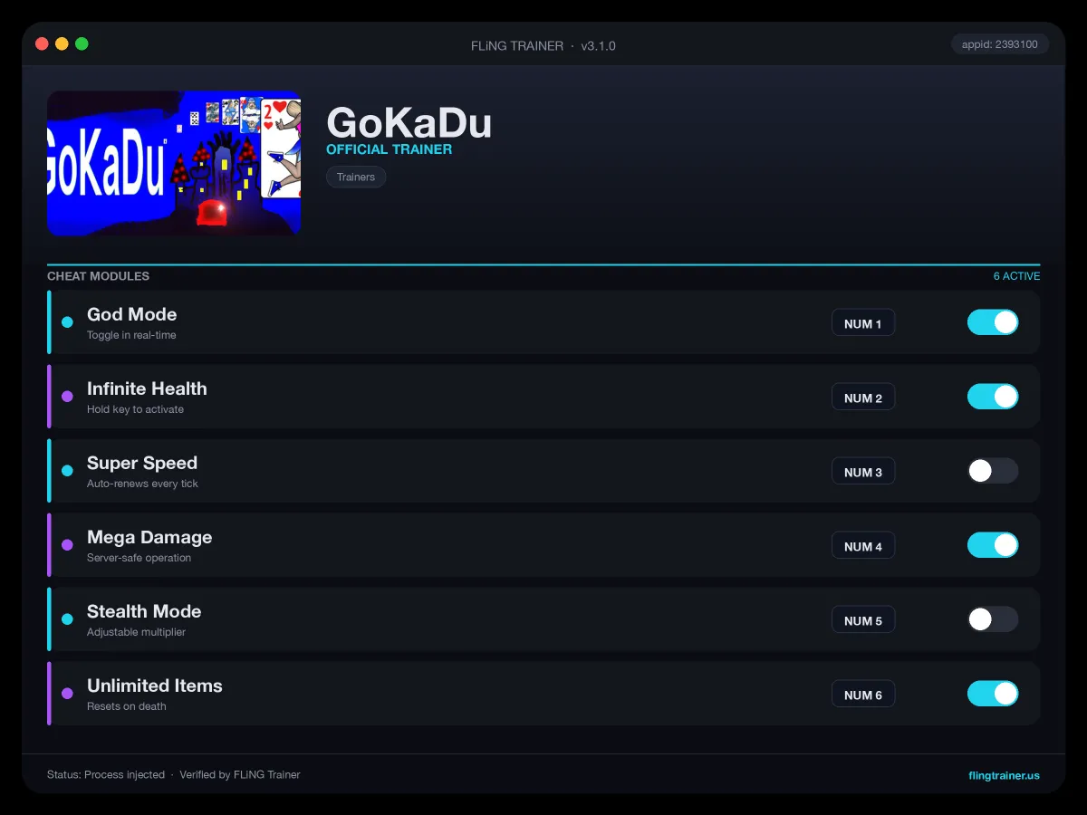 GoKaDu Trainer interface