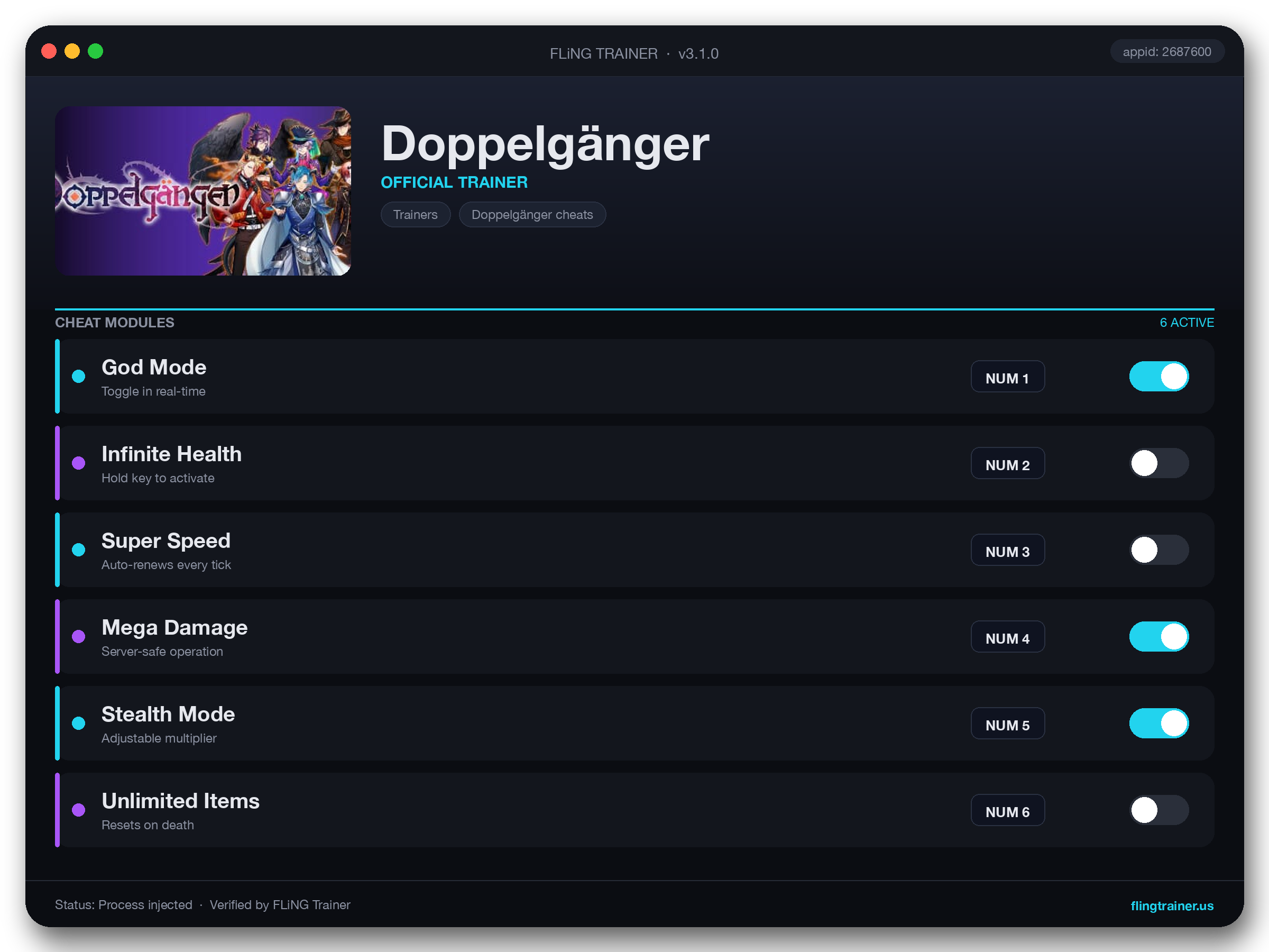 Doppelgänger Trainer interface