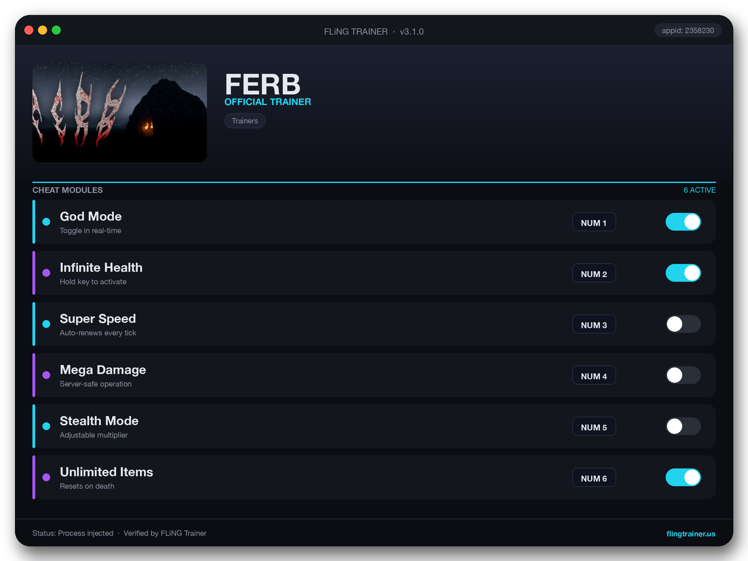 FERB Trainer interface