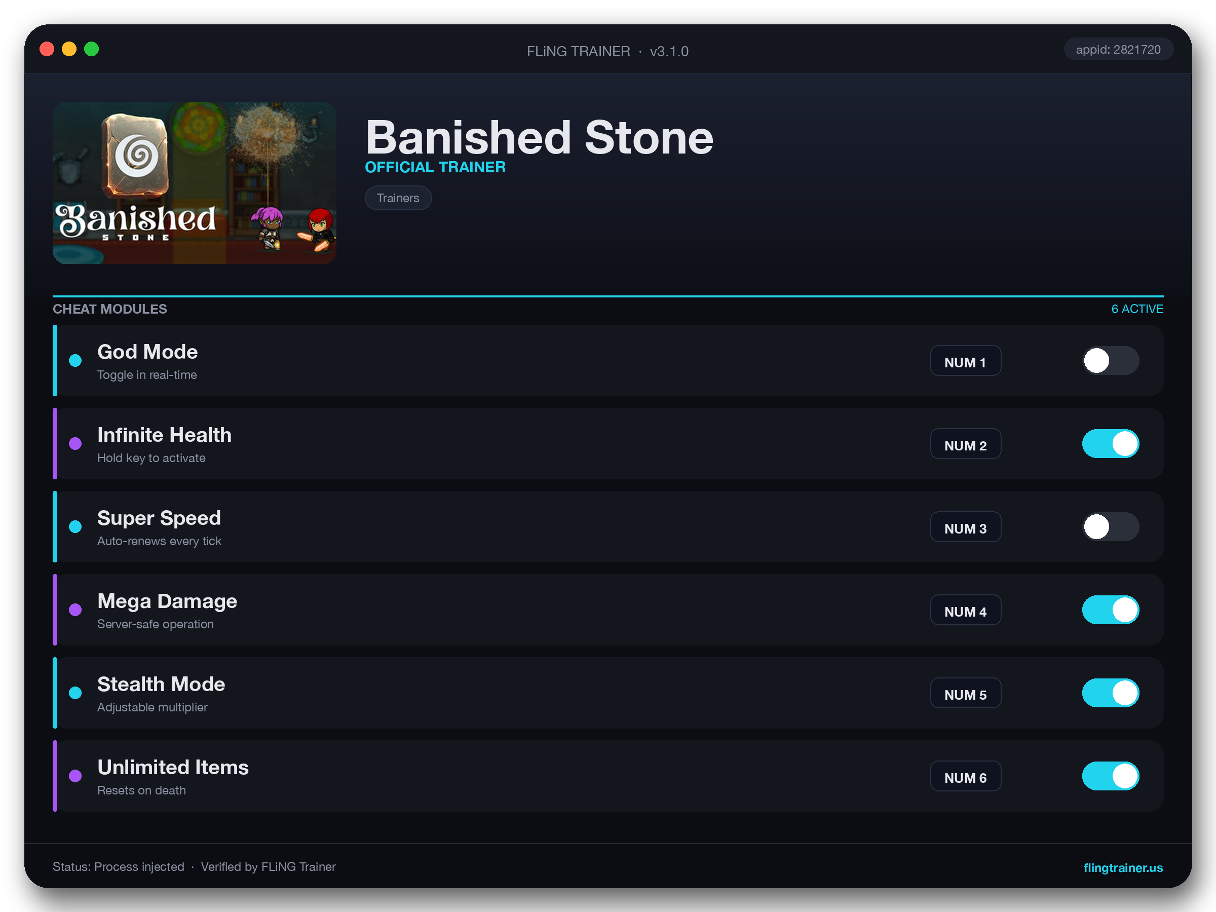 Banished Stone Trainer interface