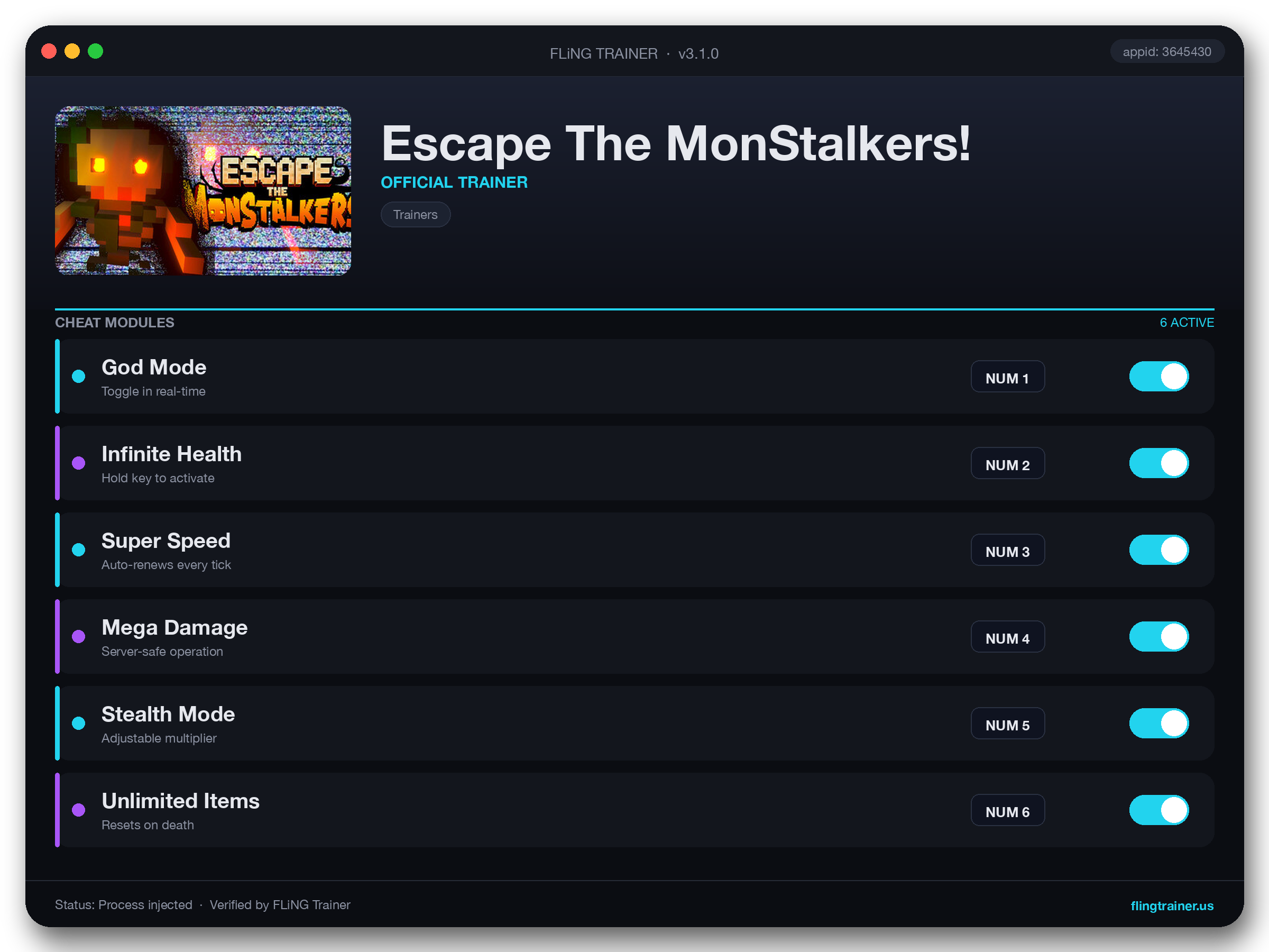 Escape The MonStalkers! Trainer interface