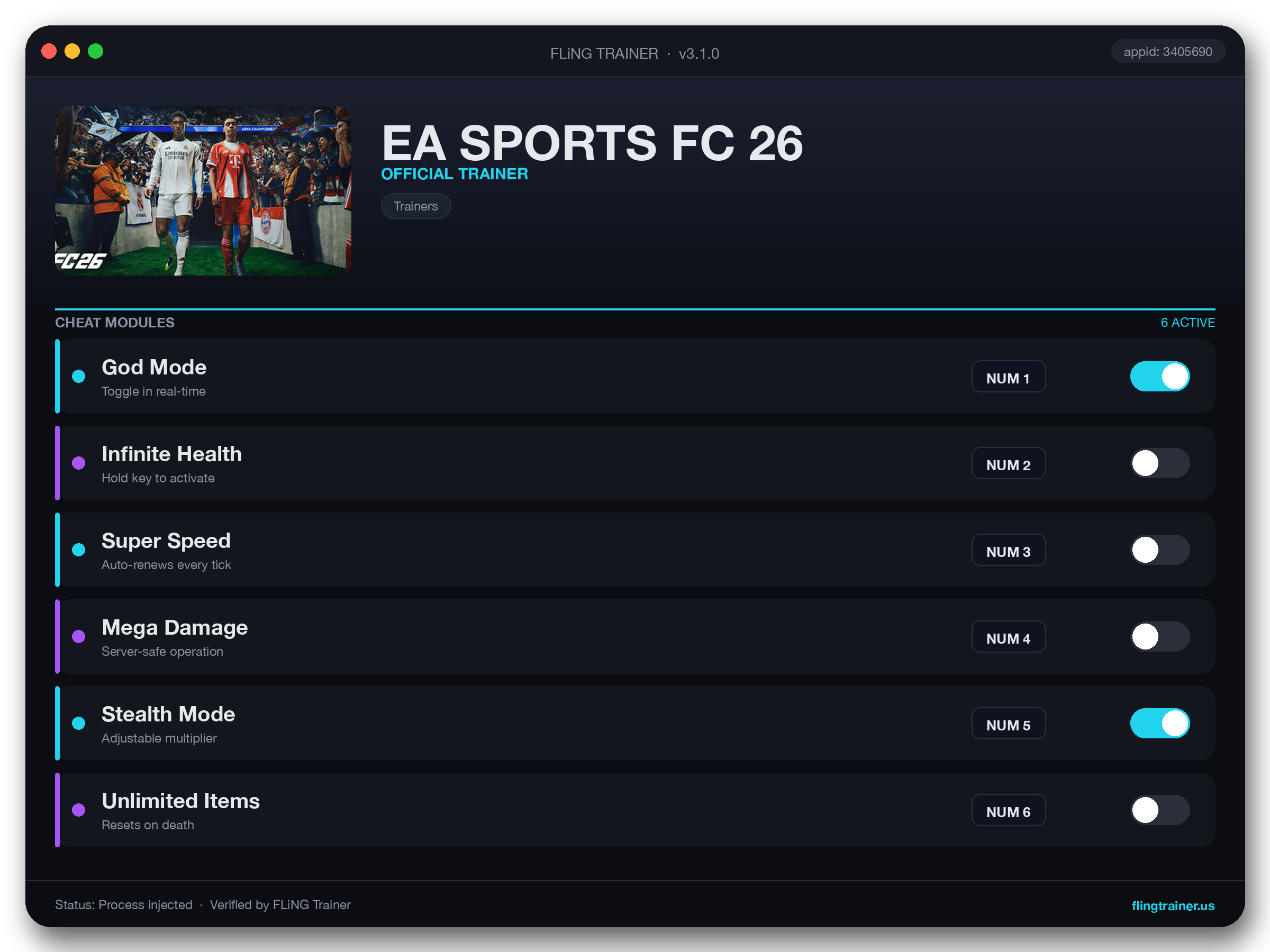 EA SPORTS FC 26 Trainer interface