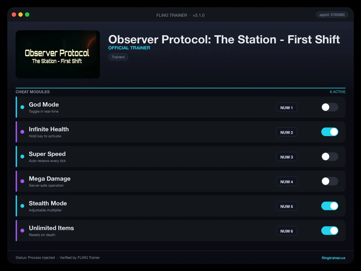 Observer Protocol: The Station - First Shift Trainer interface