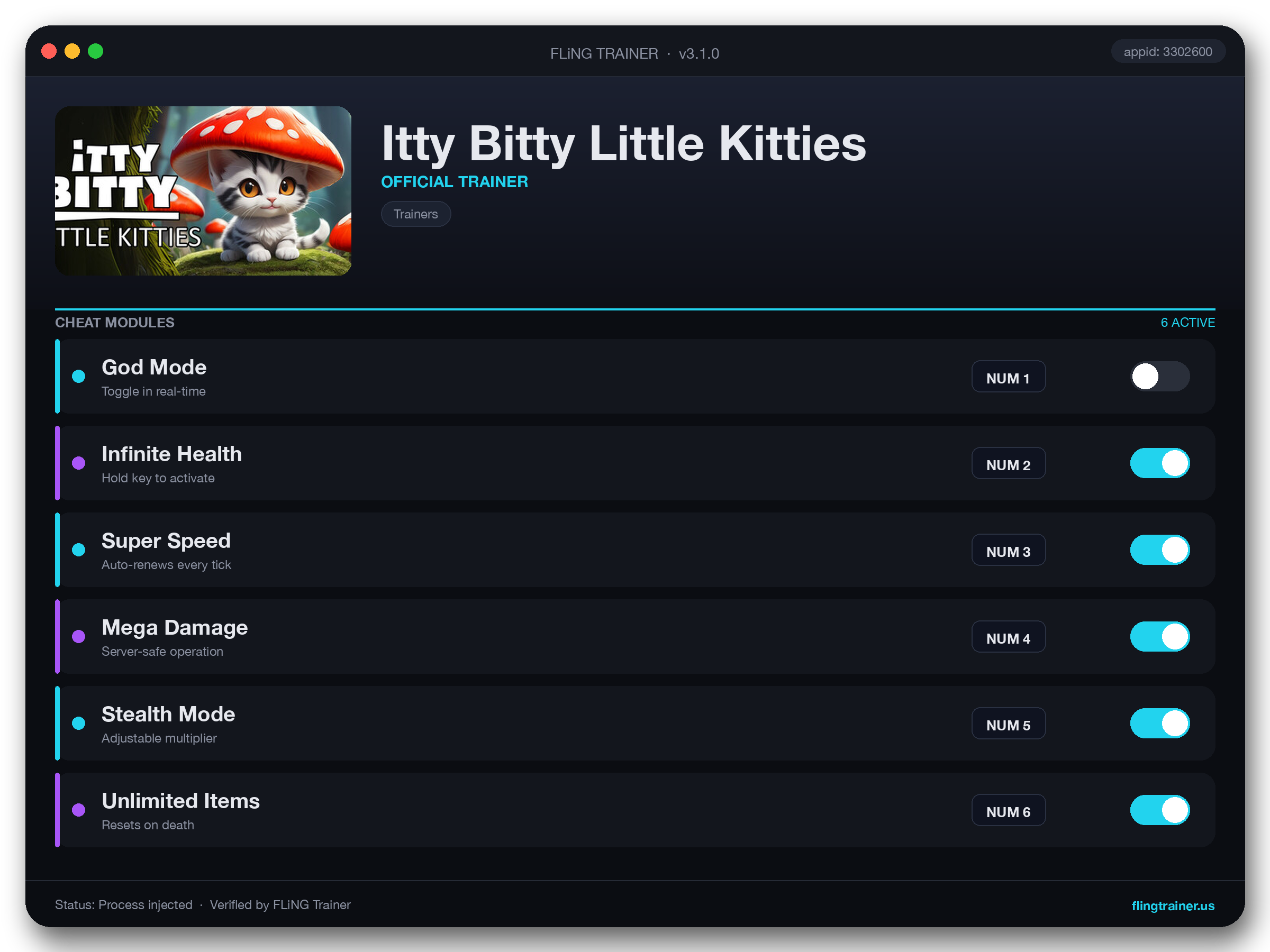 Itty Bitty Little Kitties Trainer interface