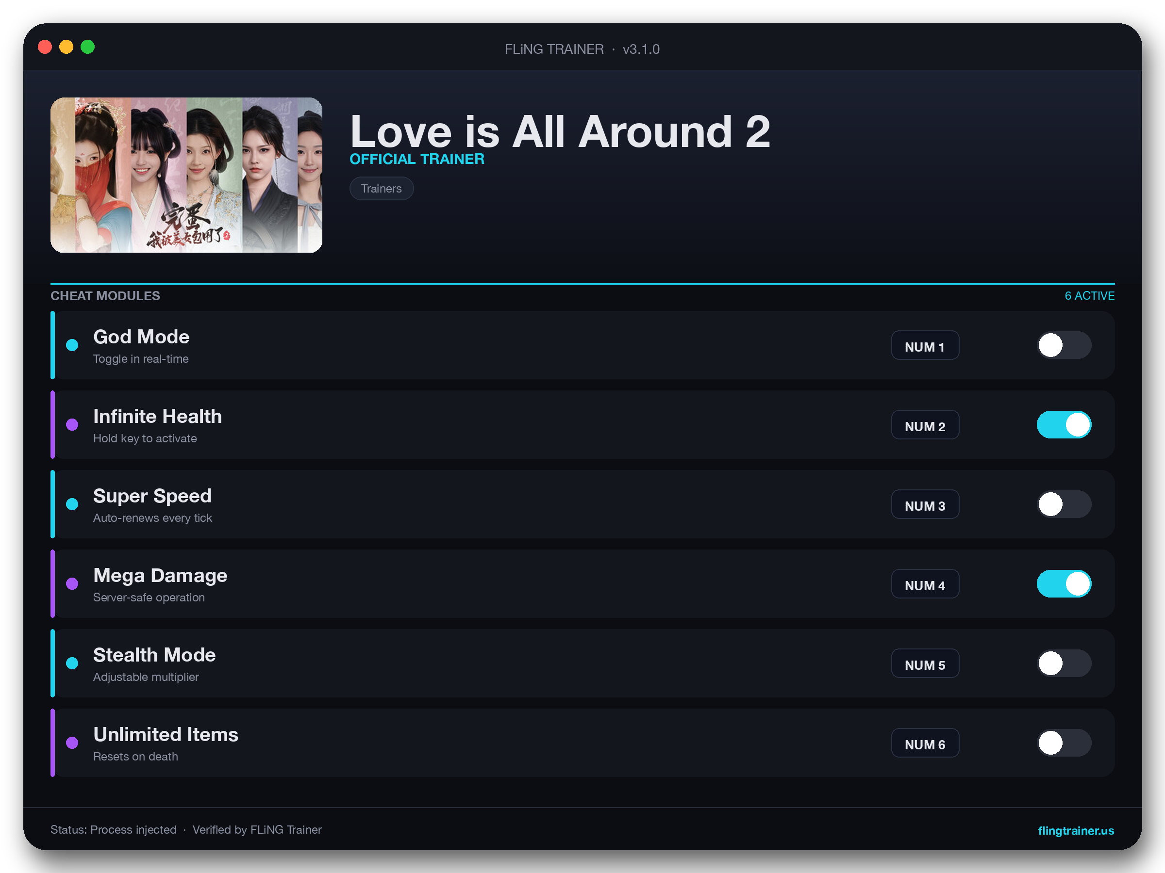 Love is All Around 2 Trainer interface