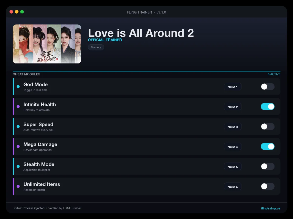Love is All Around 2 Trainer interface