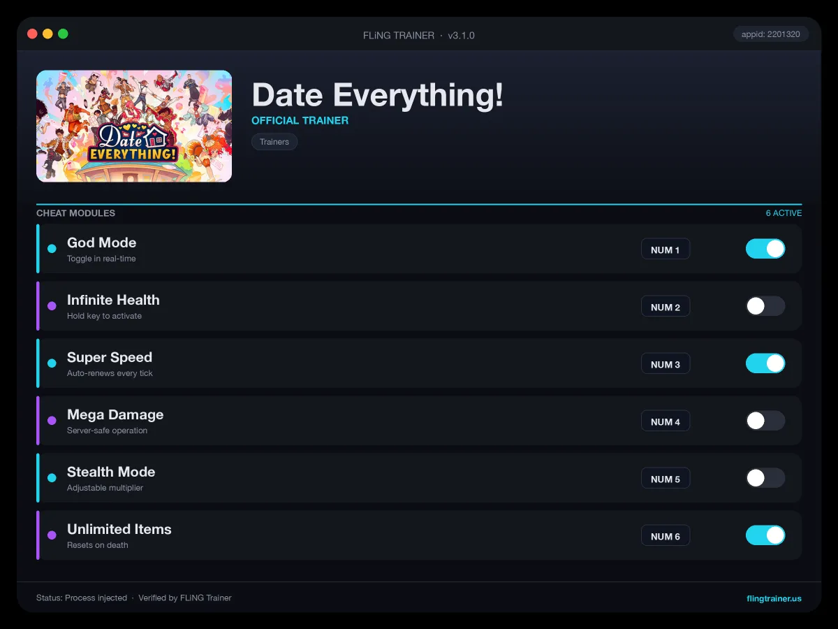 Date Everything! Trainer interface