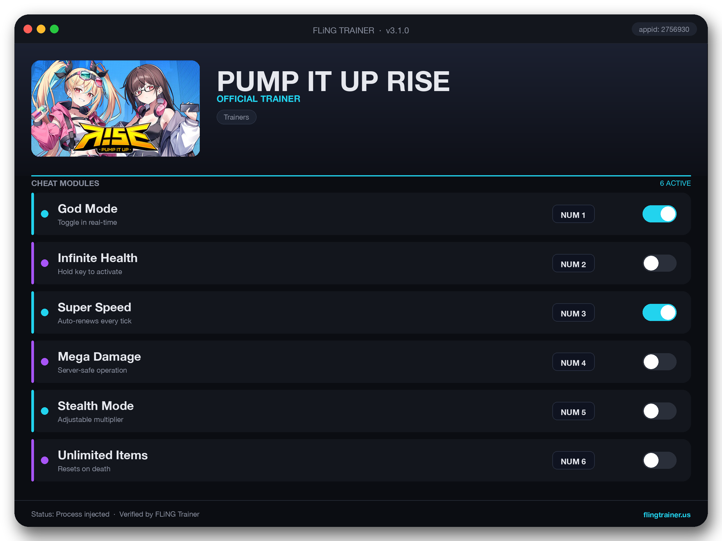 PUMP IT UP RISE Trainer interface