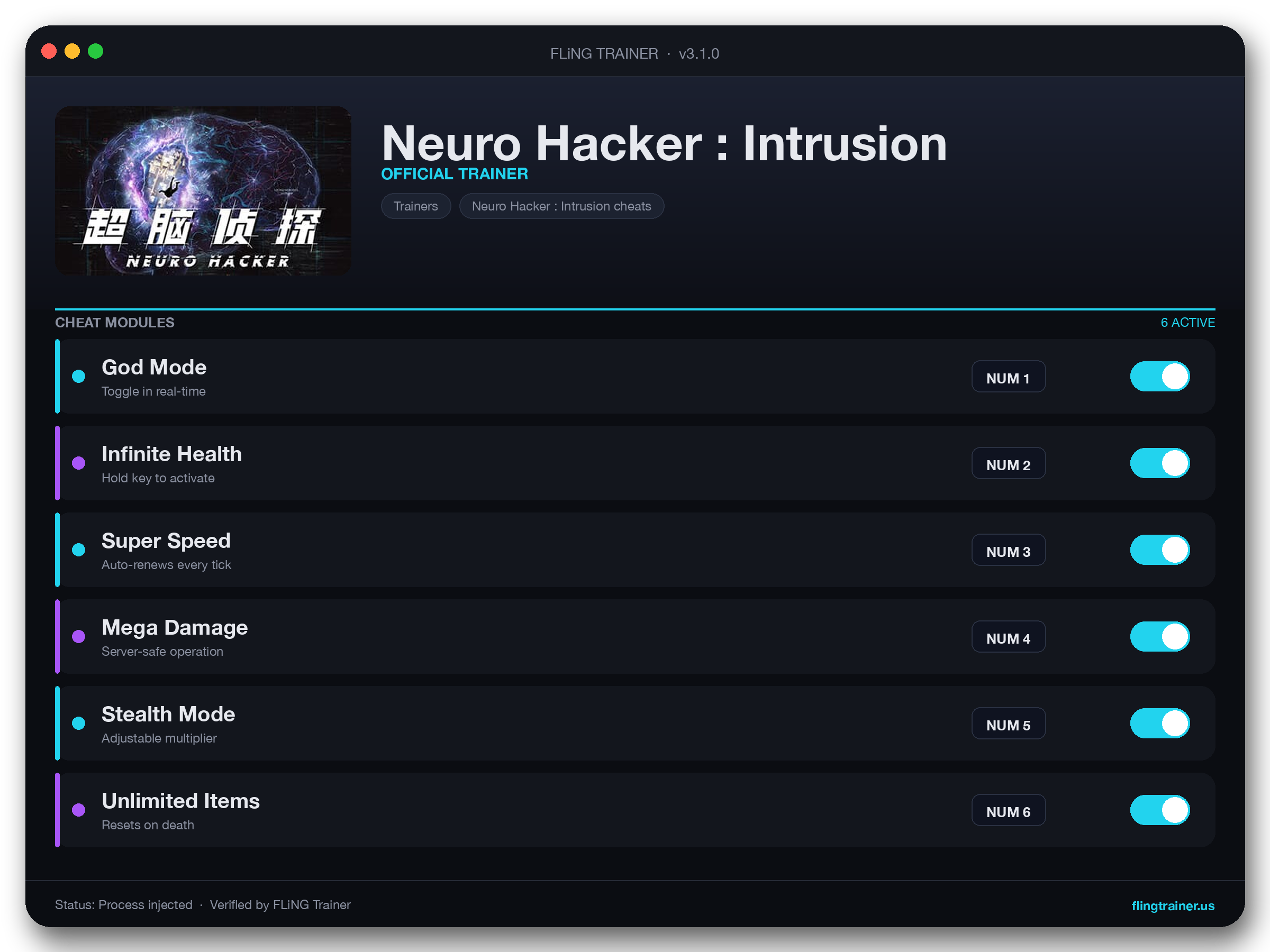 Neuro Hacker : Intrusion Trainer interface