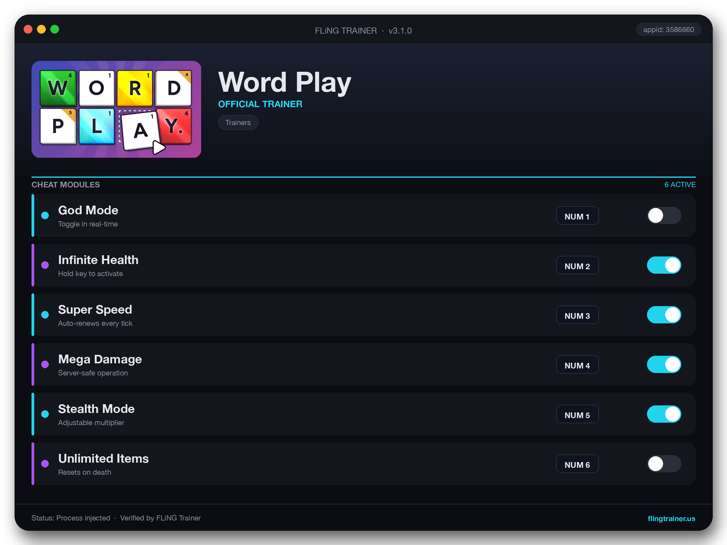 Word Play Trainer interface