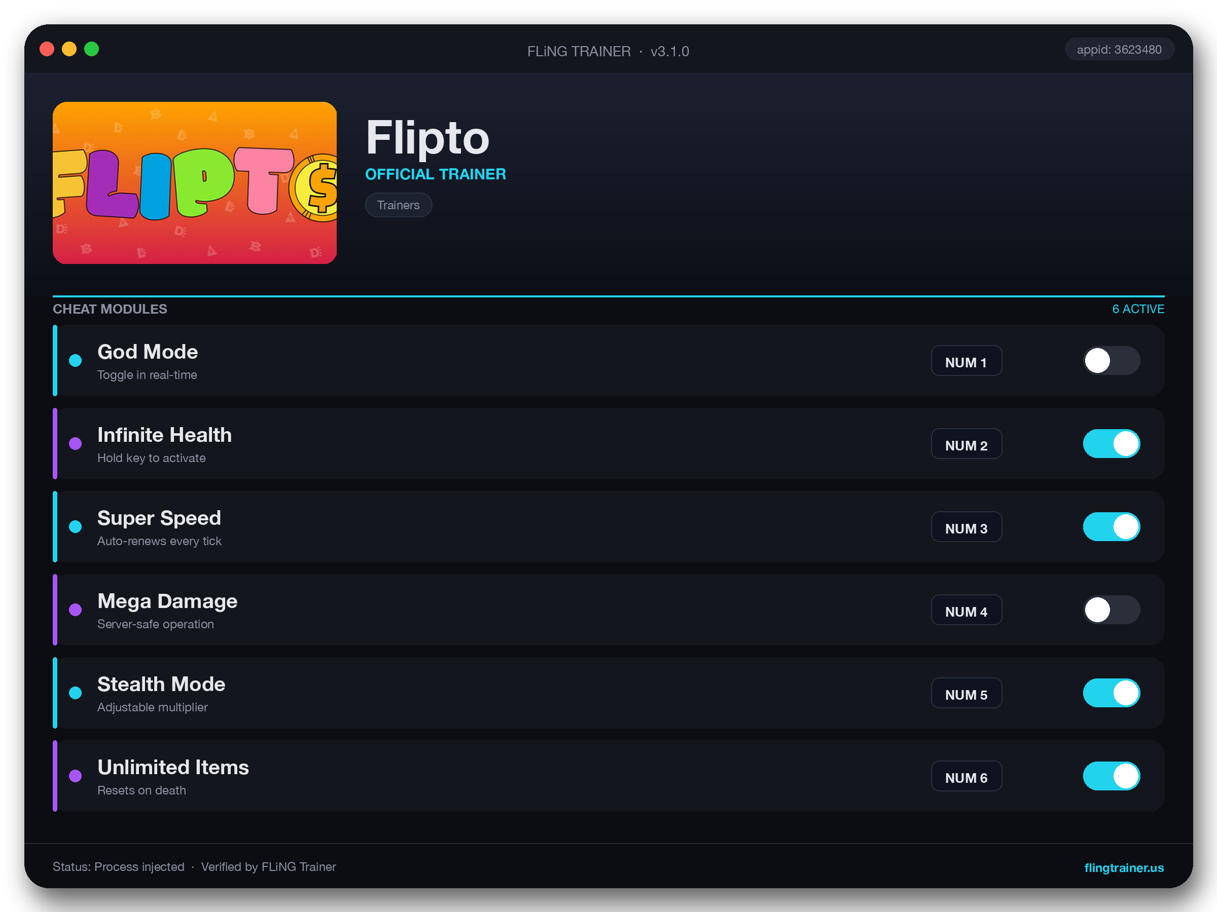 Flipto Trainer interface