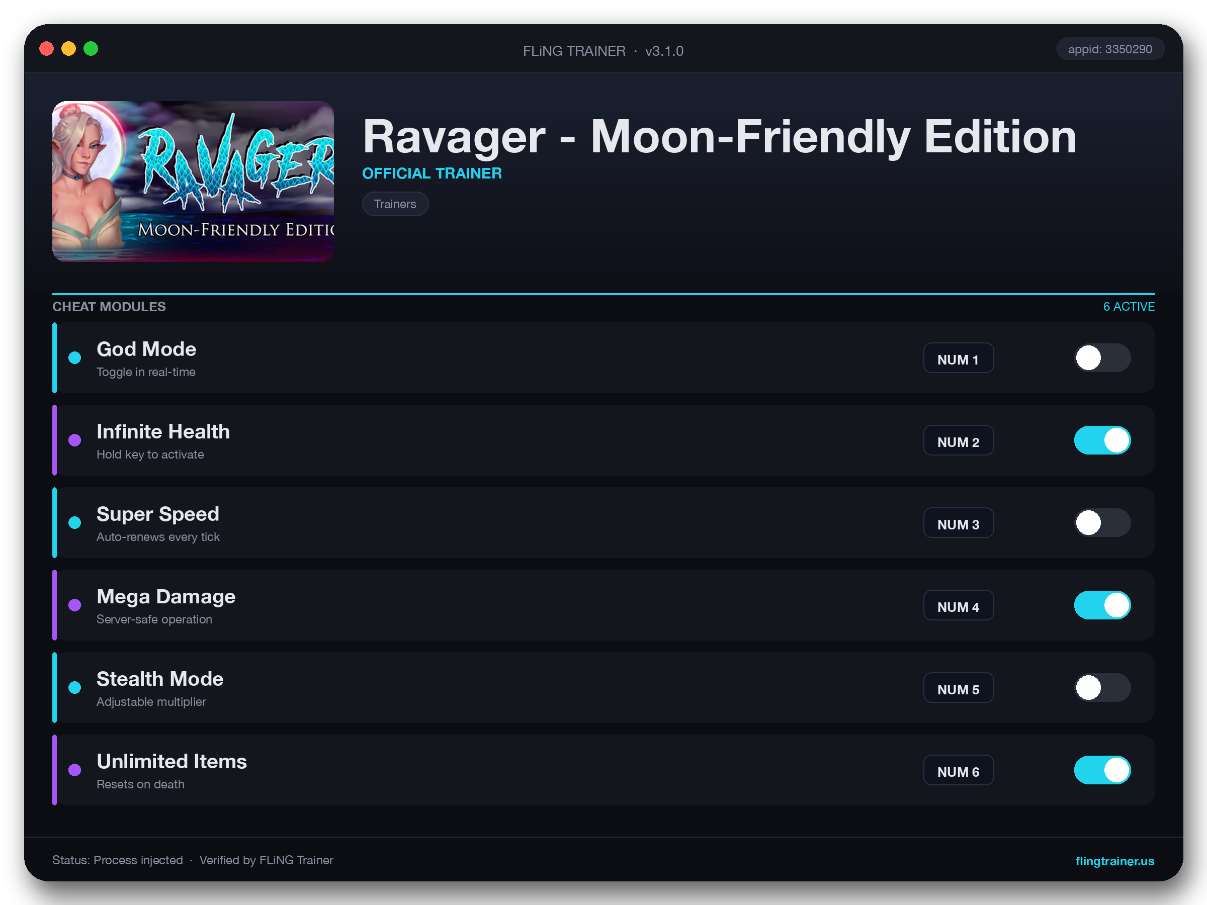 Ravager - Moon-Friendly Edition Trainer interface