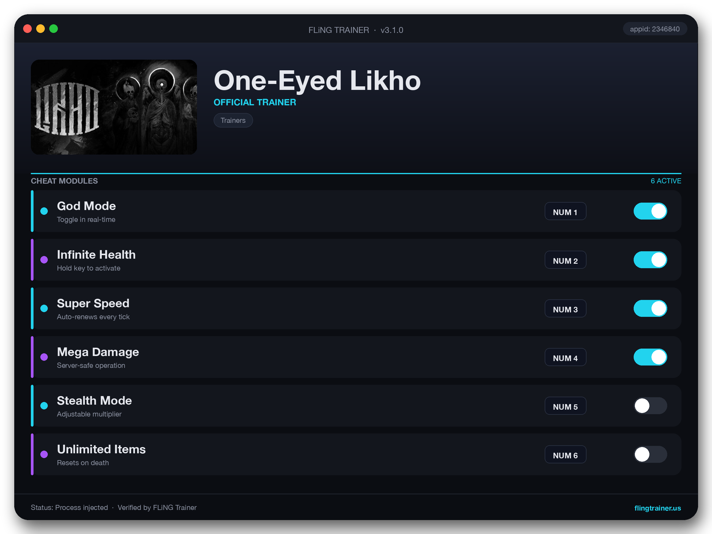 One-Eyed Likho Trainer interface