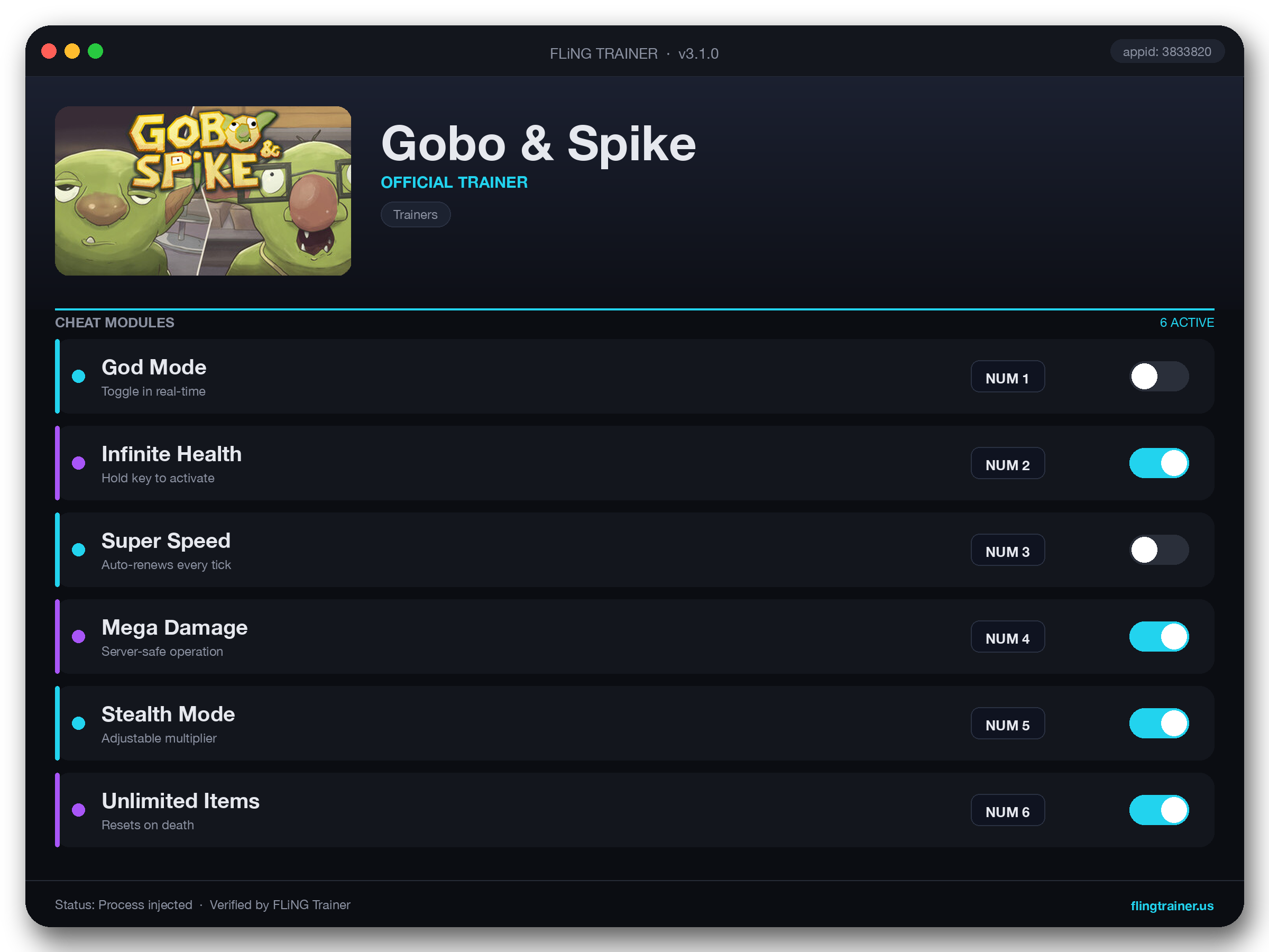 Gobo & Spike Trainer interface