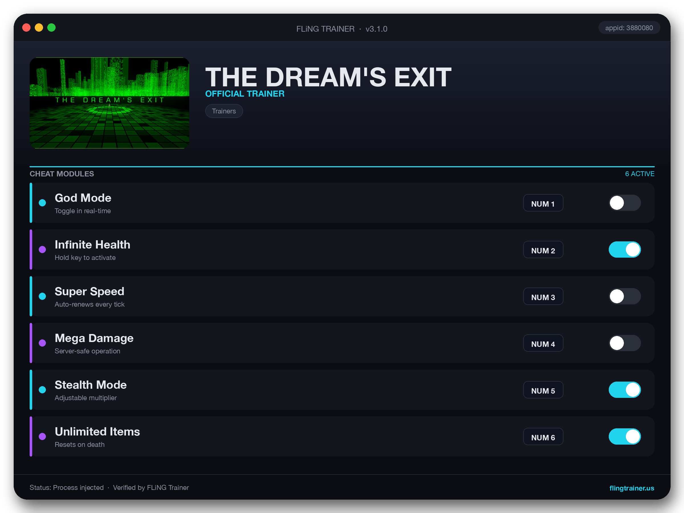 THE DREAM'S EXIT Trainer interface