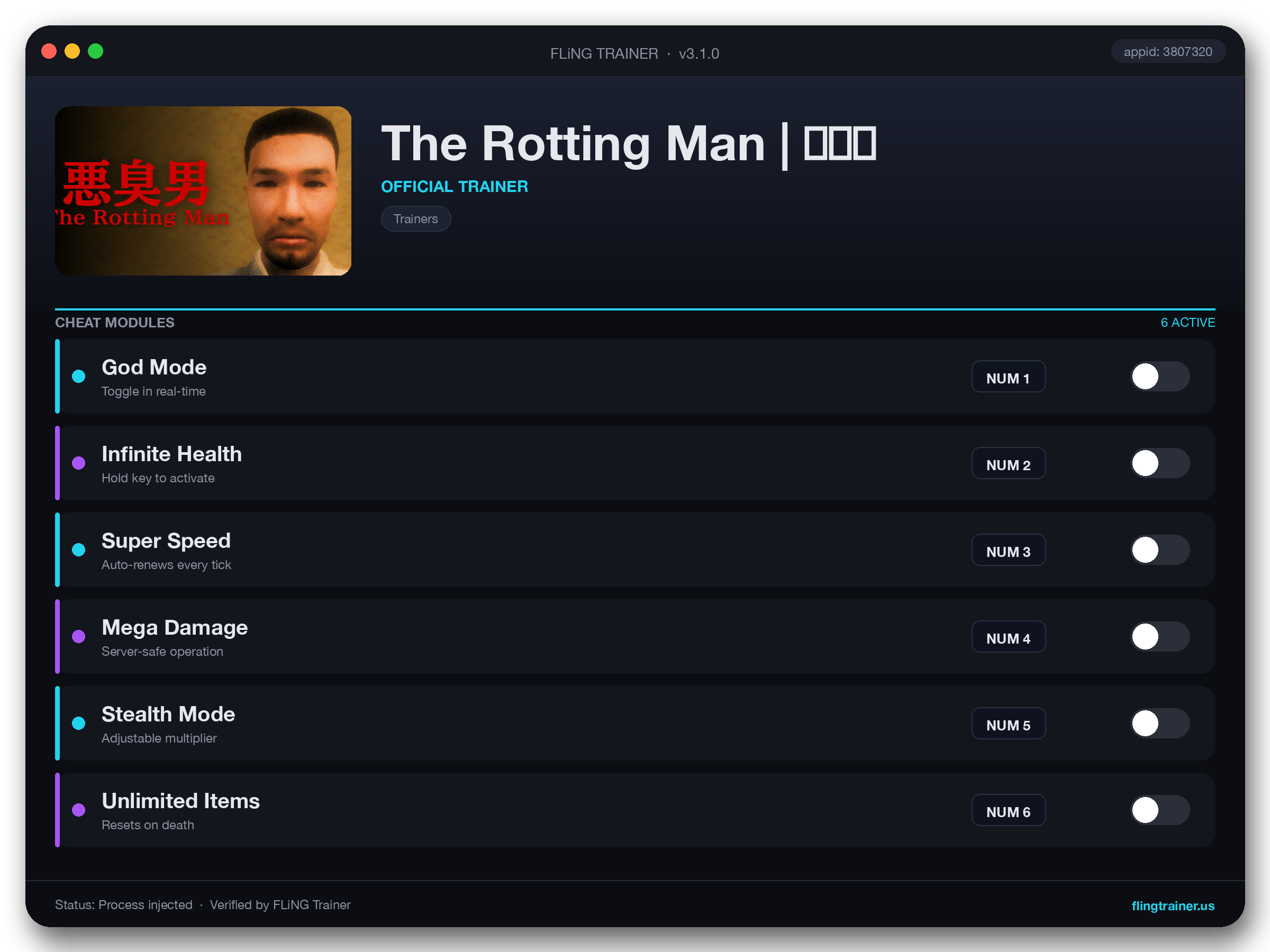 The Rotting Man | 悪臭男 Trainer interface