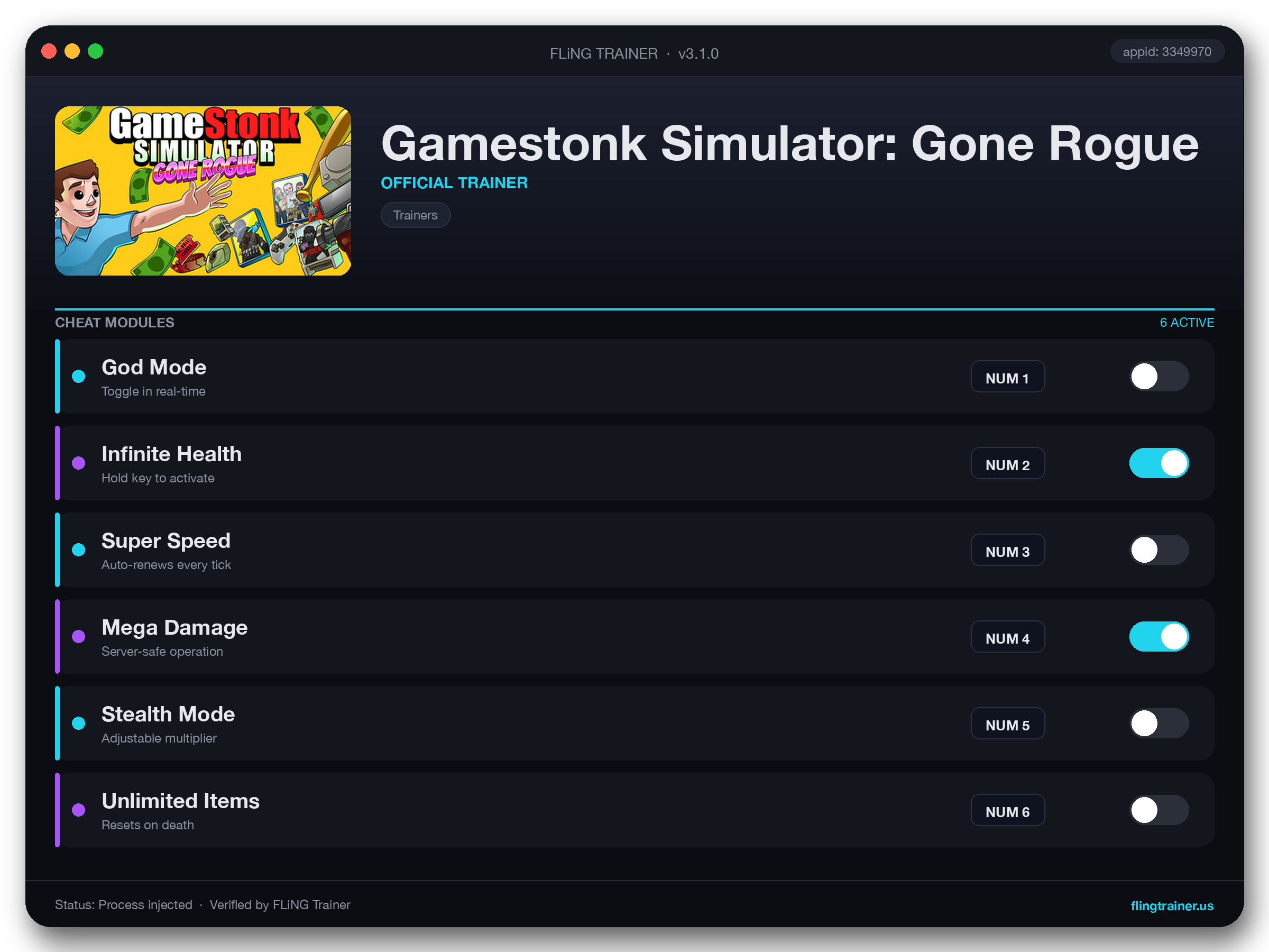 Gamestonk Simulator: Gone Rogue Trainer interface