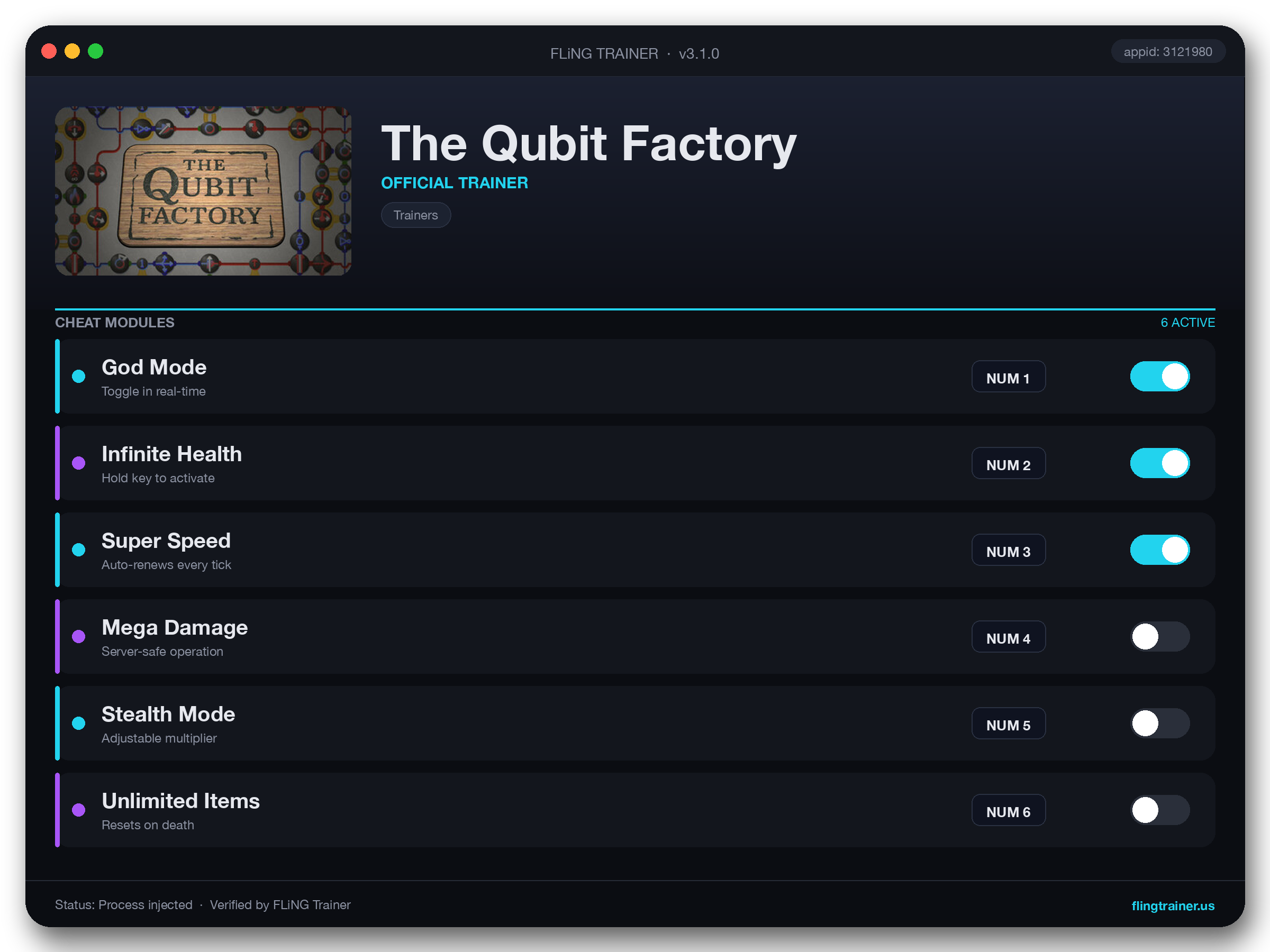 The Qubit Factory Trainer interface
